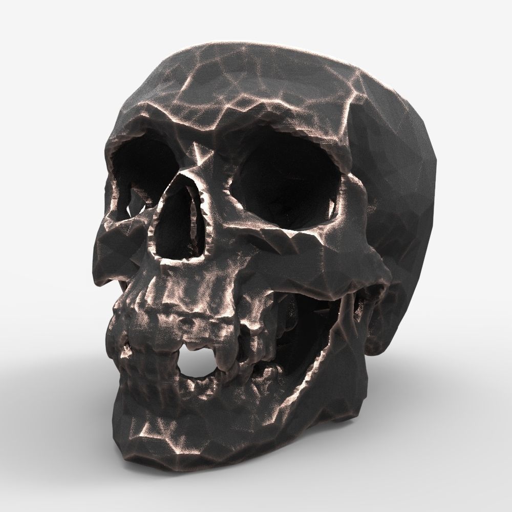  Low-poly skull for 3d print 3D print model_11