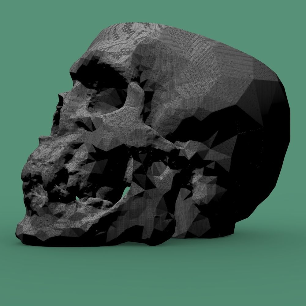  Low-poly skull for 3d print 3D print model_30