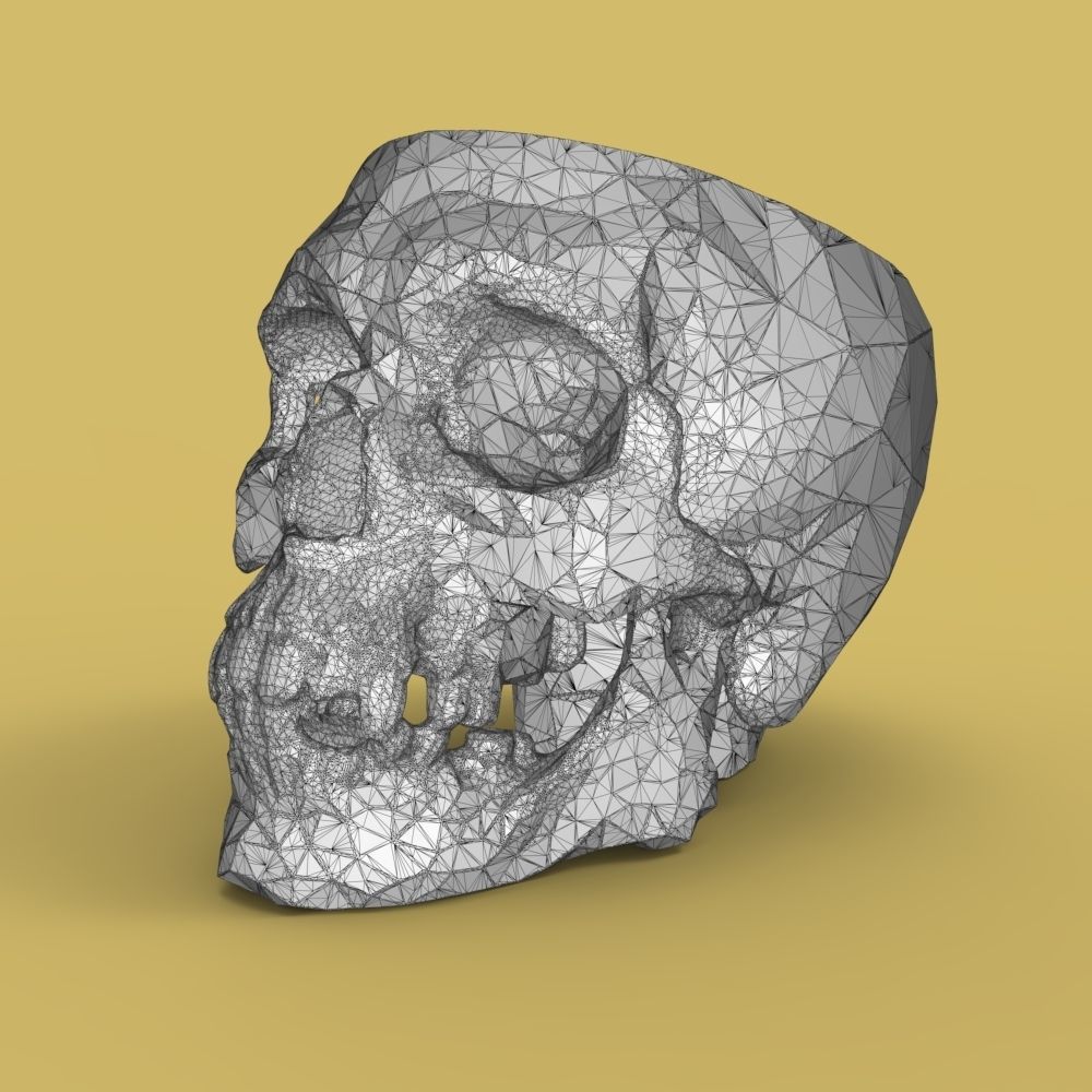  Low-poly skull for 3d print 3D print model_32