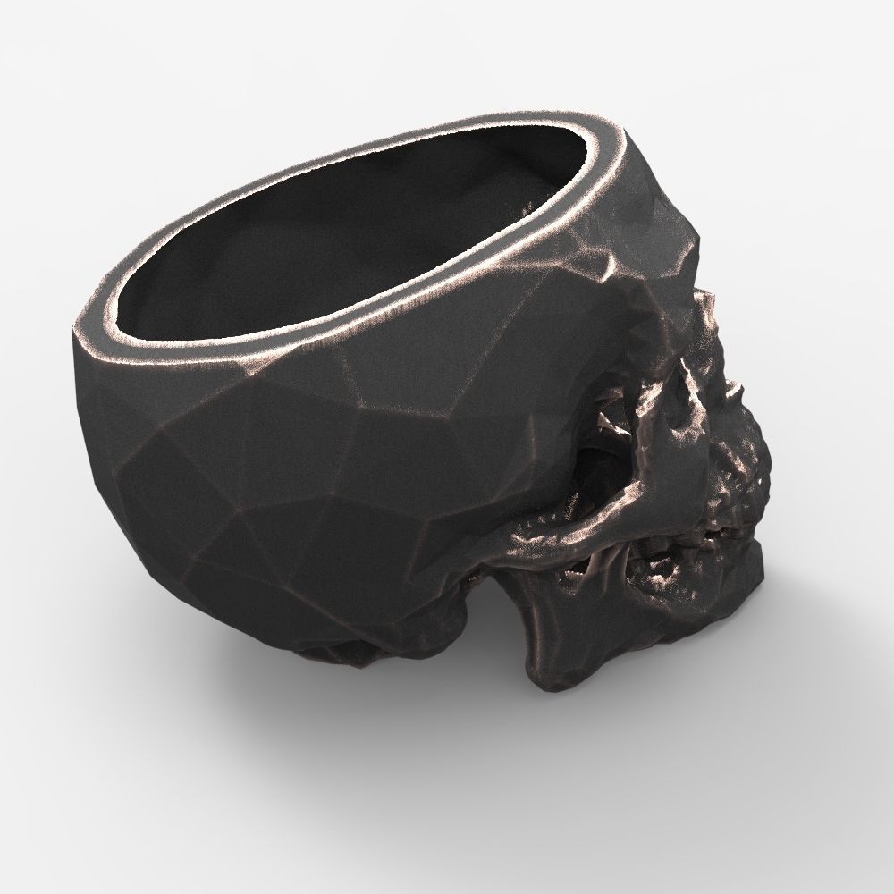  Low-poly skull for 3d print 3D print model_4