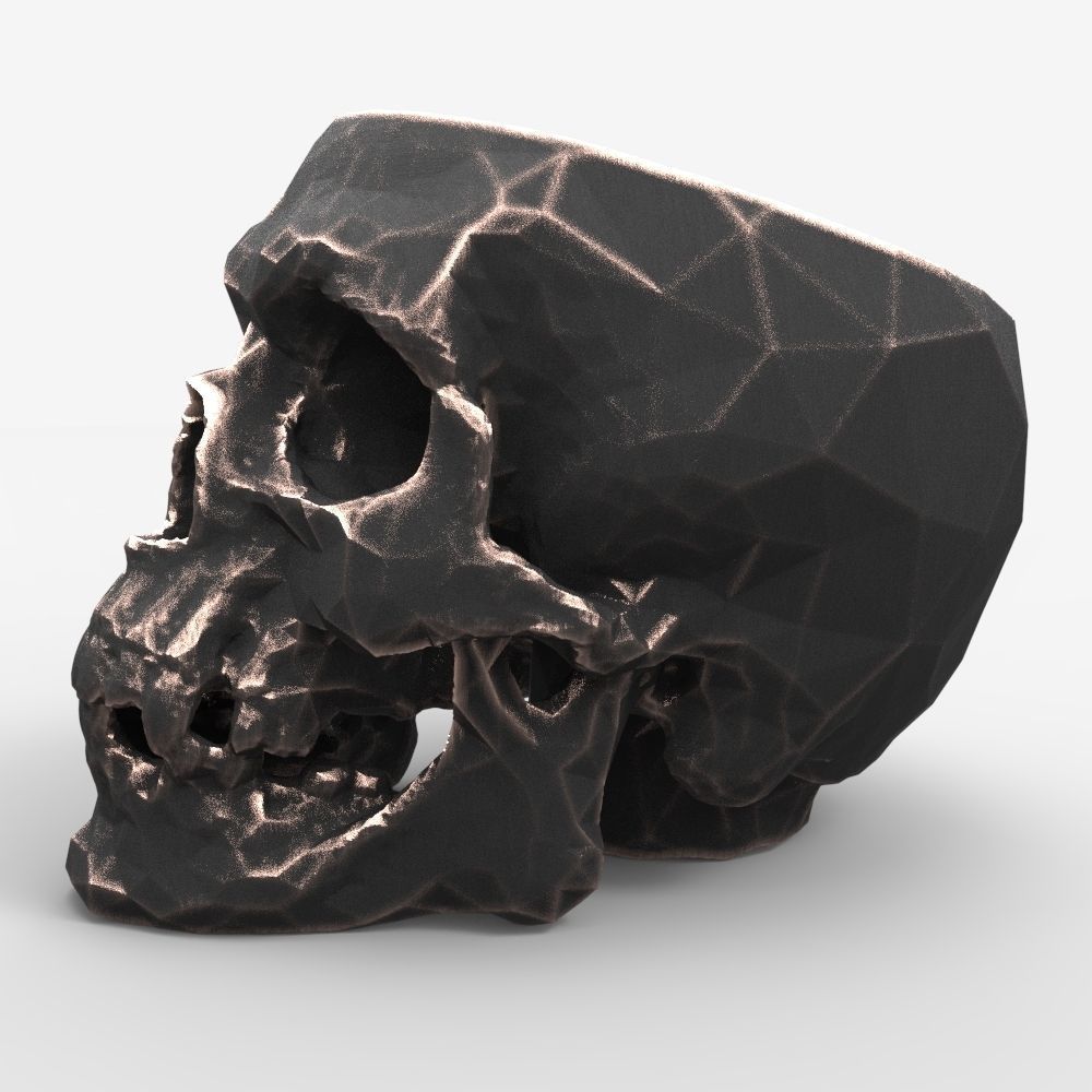  Low-poly skull for 3d print 3D print model_9