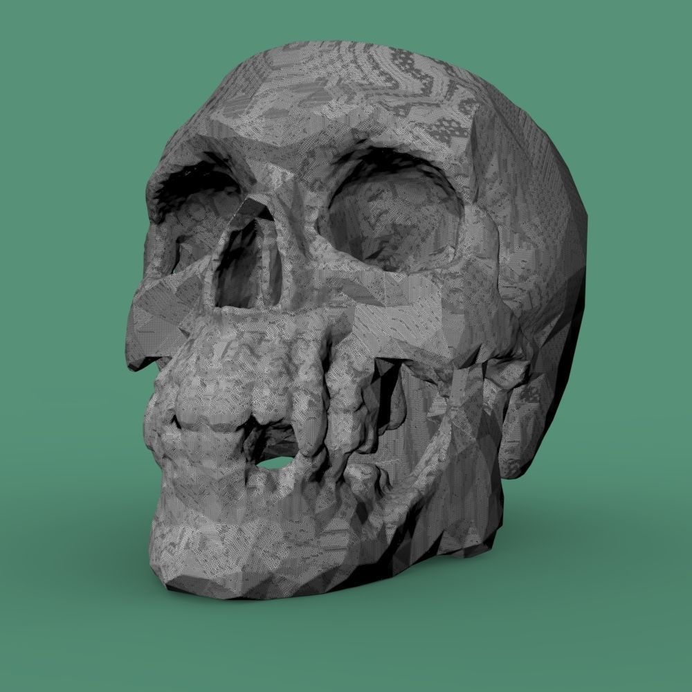  Low-poly skull for 3d print 3D print model_31