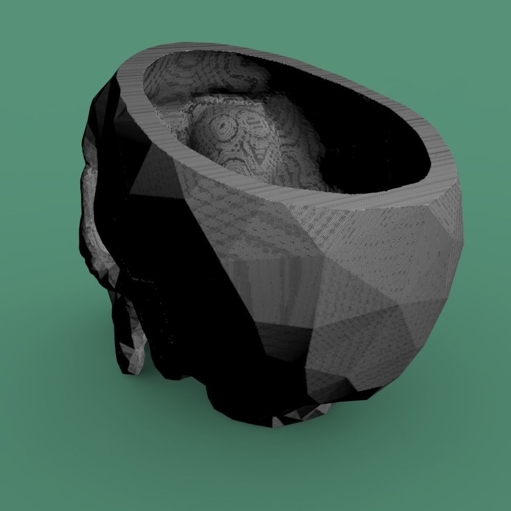 Low-poly skull for 3d print 3D print model_28