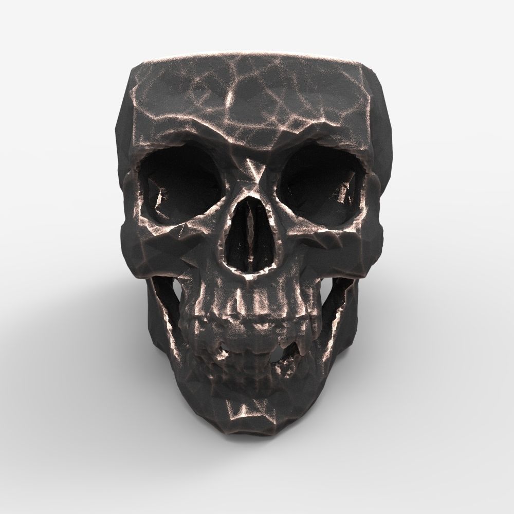  Low-poly skull for 3d print 3D print model_1
