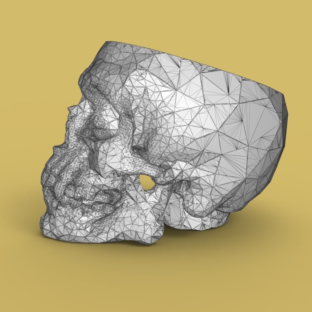  Low-poly skull for 3d print 3D print model_42