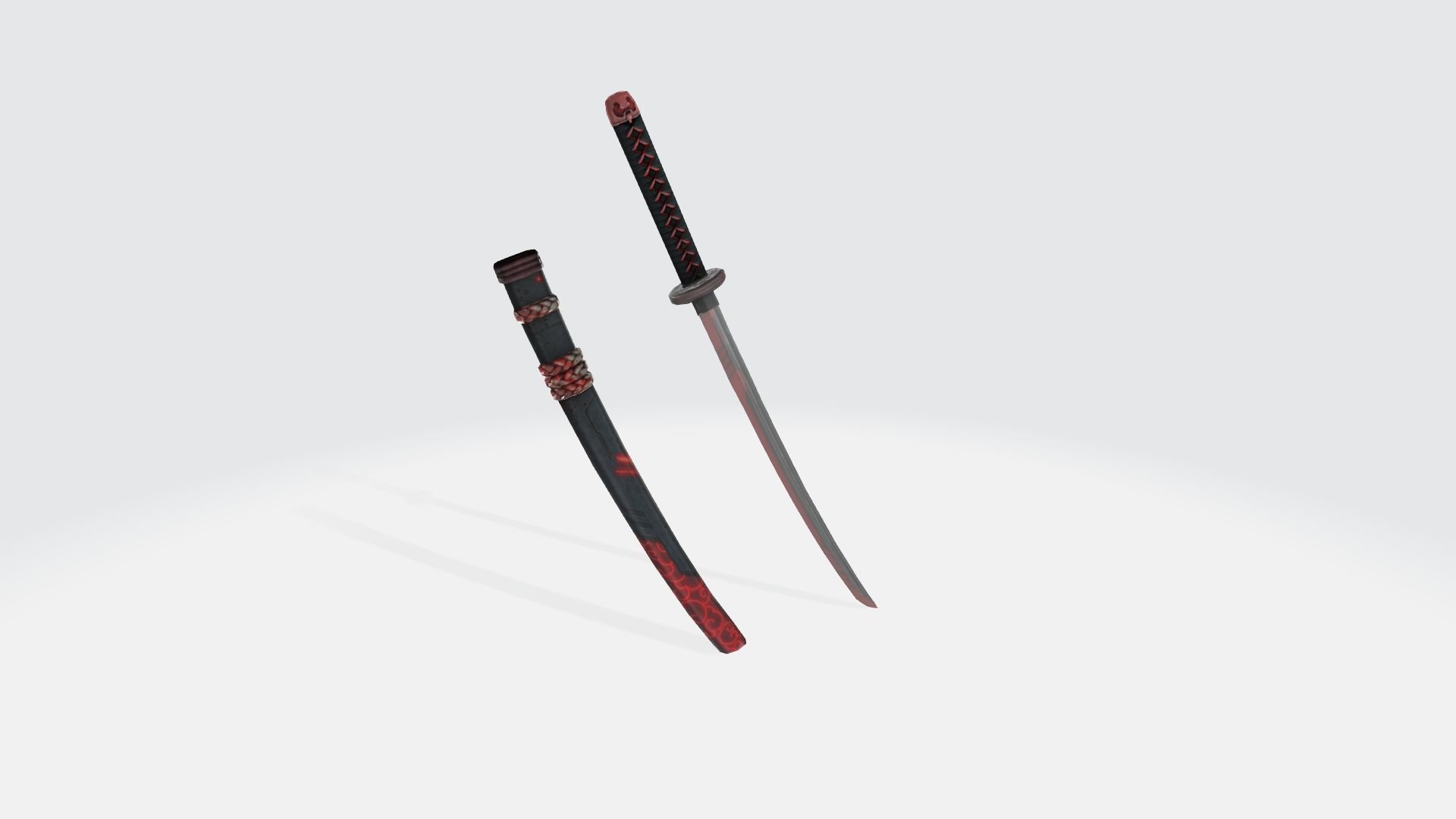 Katana sword Rifle Game Weapon 17x 3D model_4