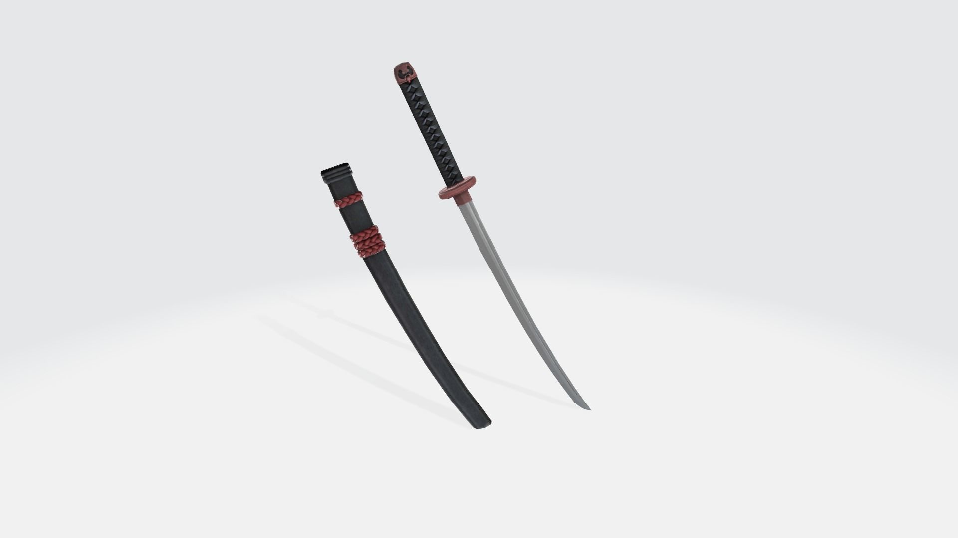Katana sword Rifle Game Weapon 17x 3D model_3