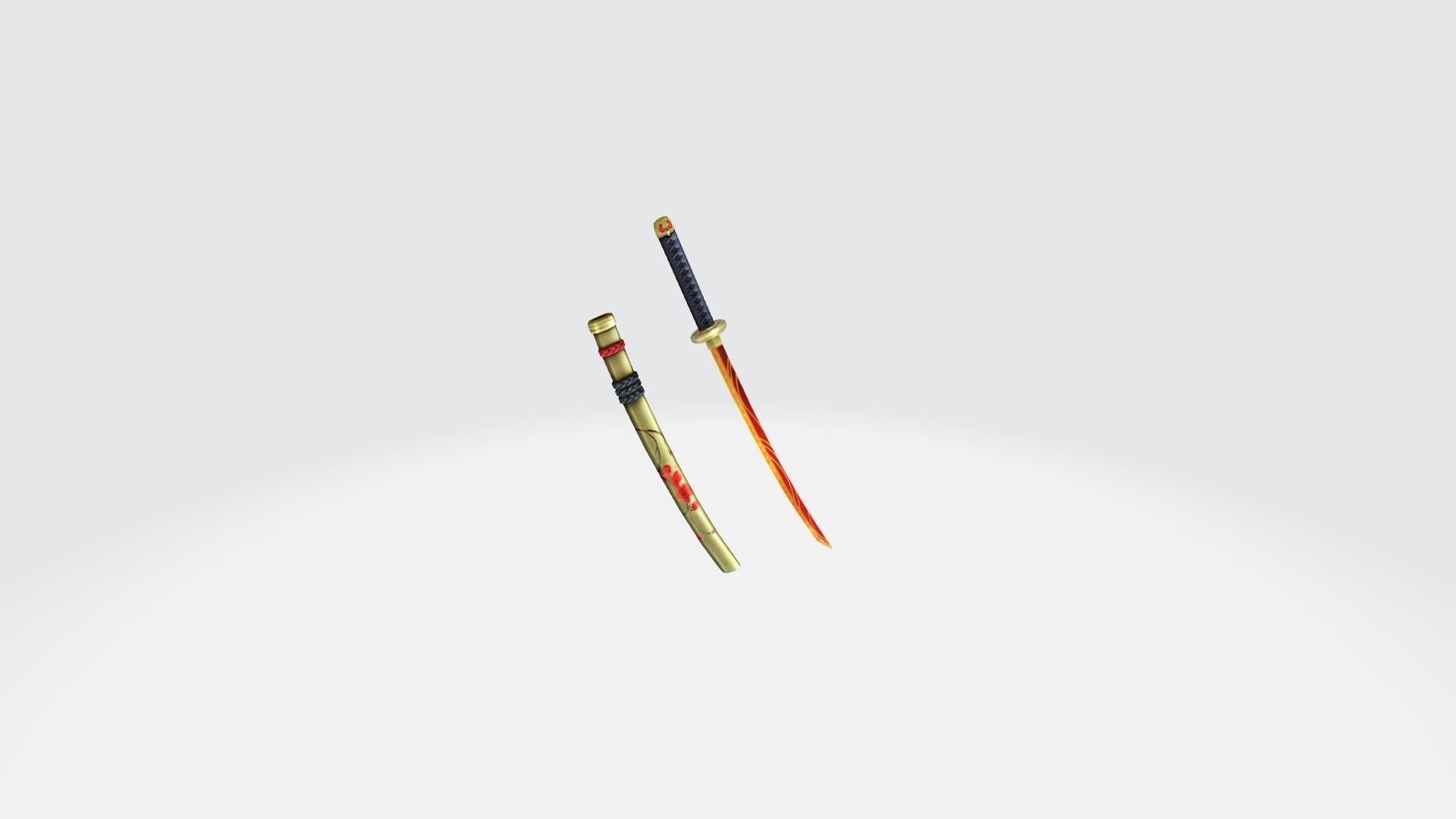 Katana sword Rifle Game Weapon 17x 3D model_6