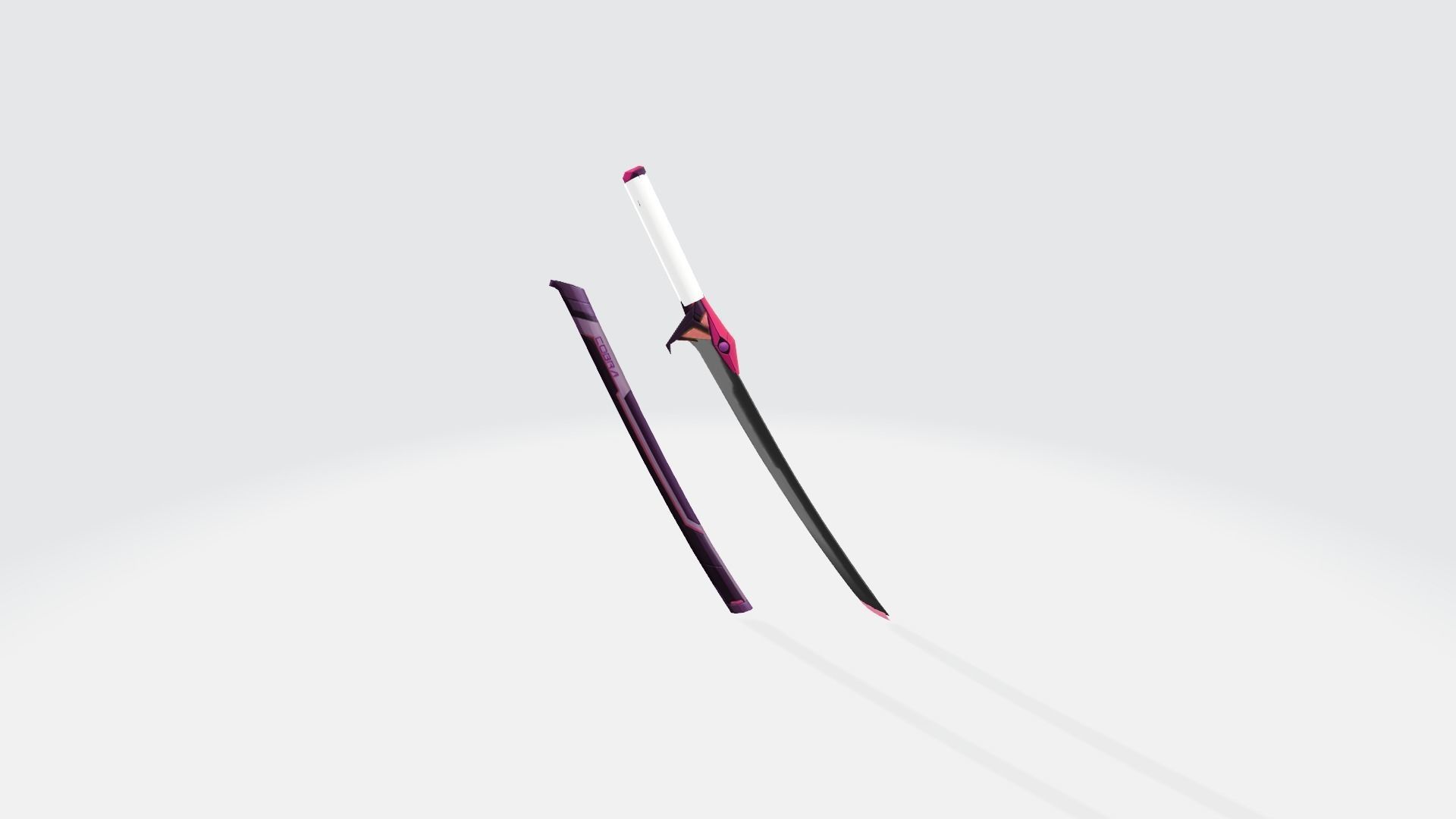 Katana sword Rifle Game Weapon 17x 3D model_8