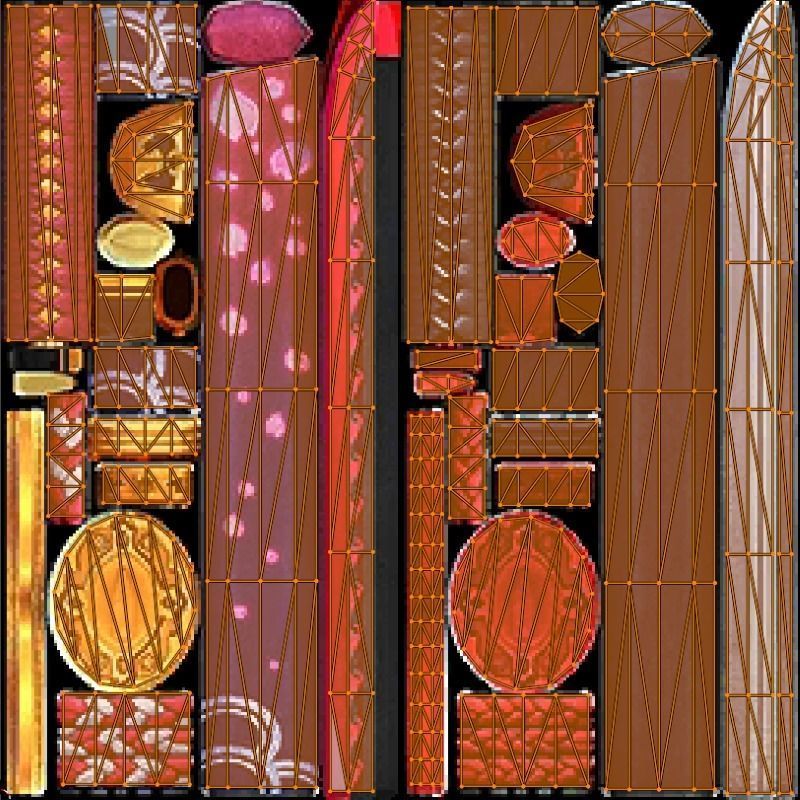 Katana sword Rifle Game Weapon 17x 3D model_21