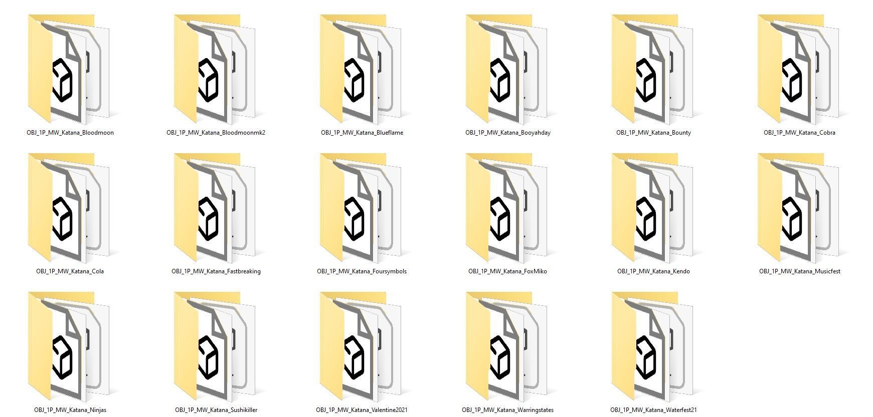 Katana sword Rifle Game Weapon 17x 3D model_22