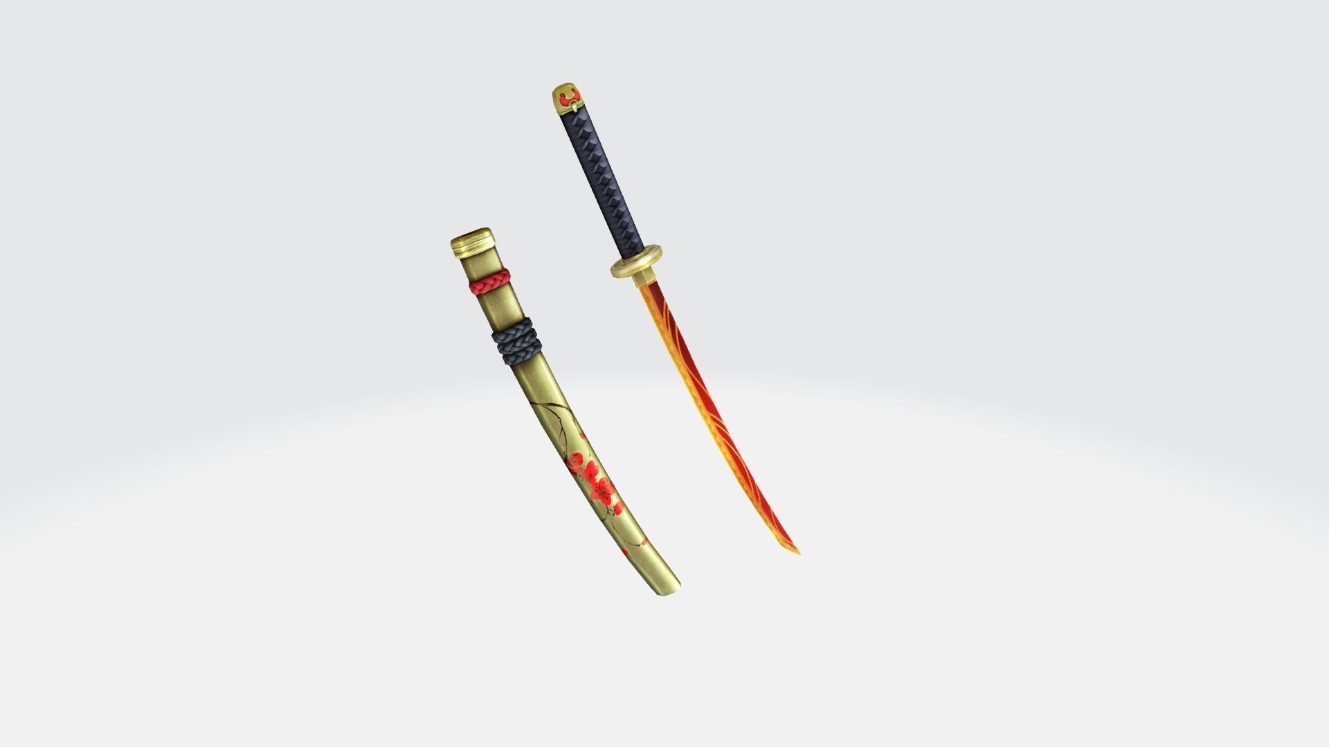Katana sword Rifle Game Weapon 17x 3D model_12