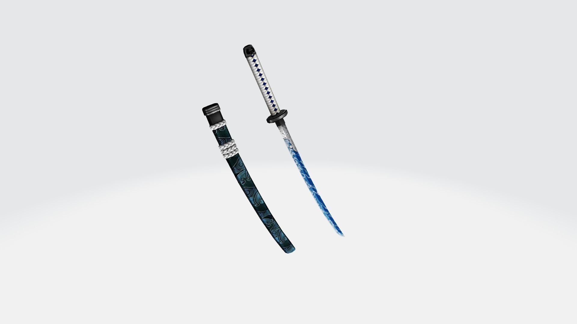 Katana sword Rifle Game Weapon 17x 3D model_19