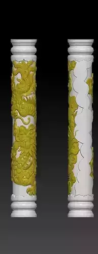 Chinese Dragon pillar 3D print model