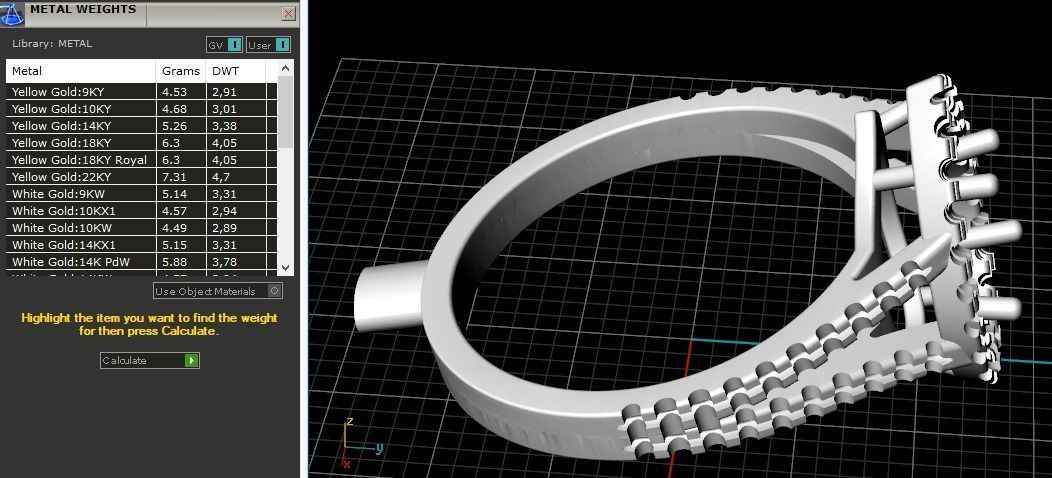 1224 Ring with pear stone 3D print model_2