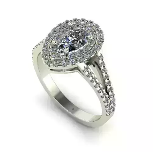 1224 Ring with pear stone