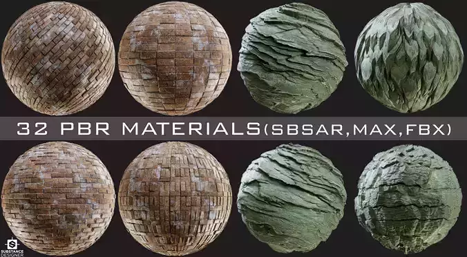 32 PBR Materials