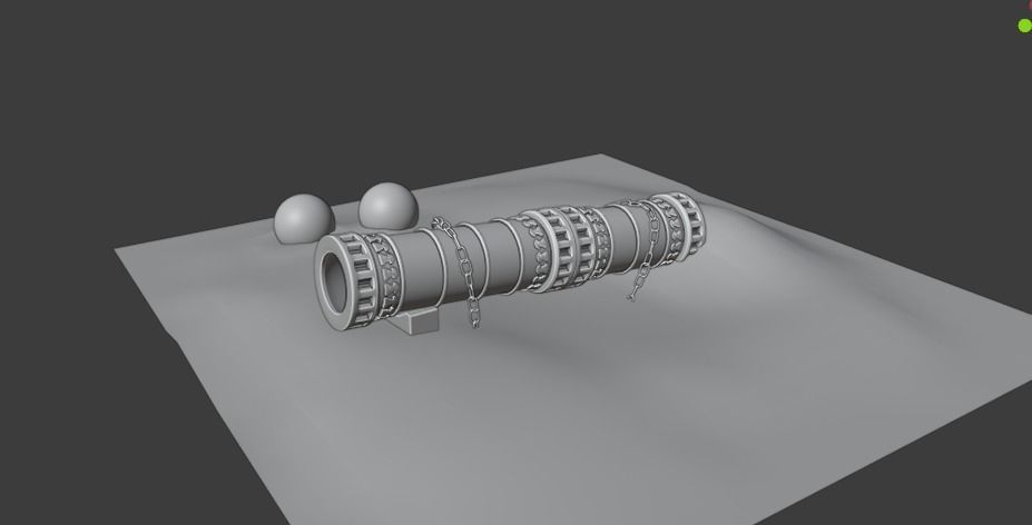 Sahi Cannon ottoman cannon Low-poly 3D model_3