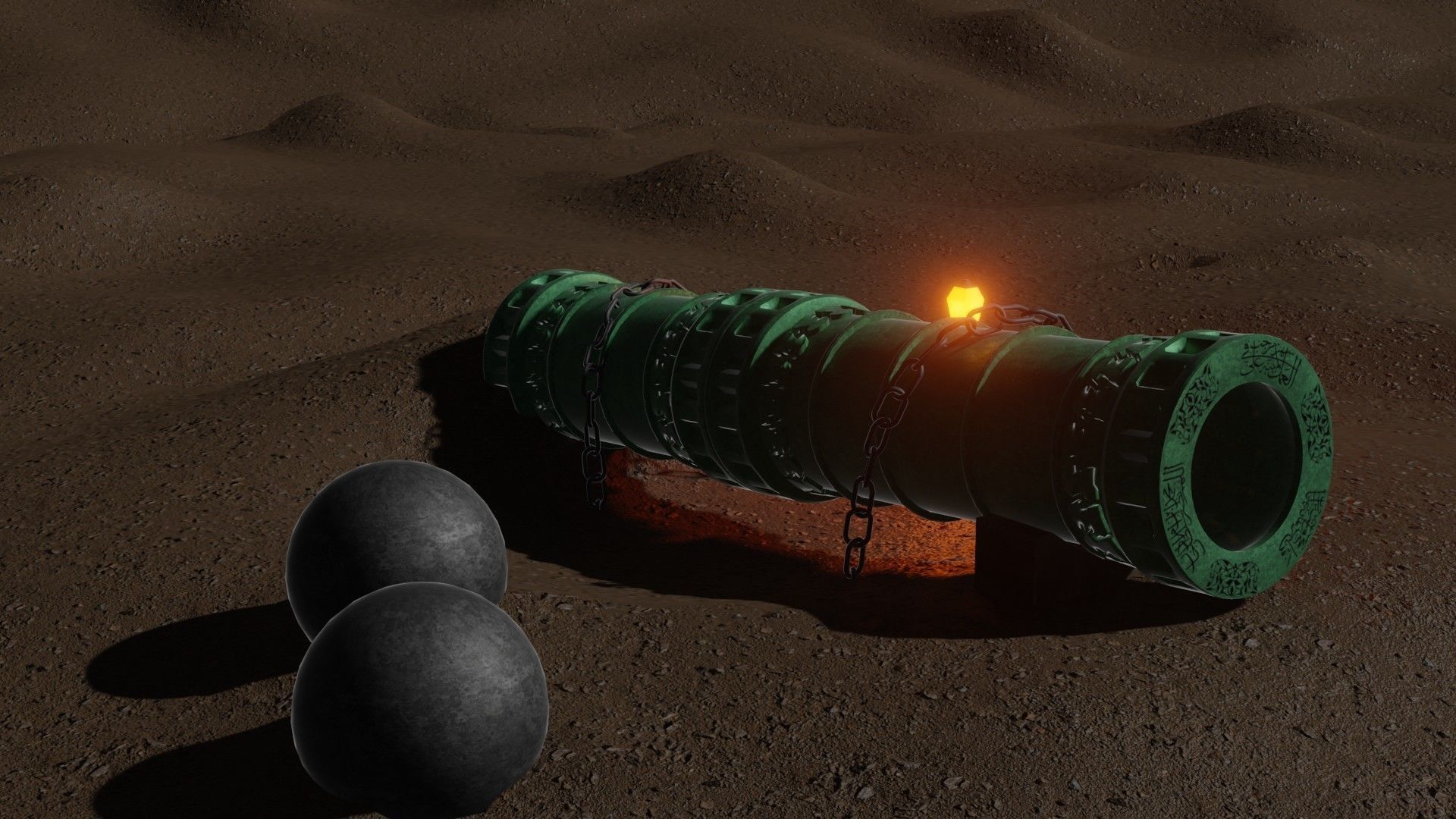 Sahi Cannon ottoman cannon Low-poly 3D model_1