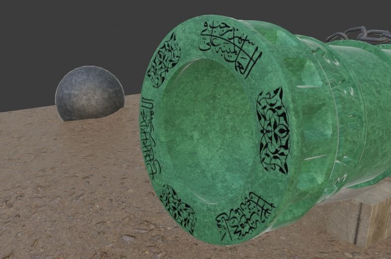 Sahi Cannon ottoman cannon Low-poly 3D model_2