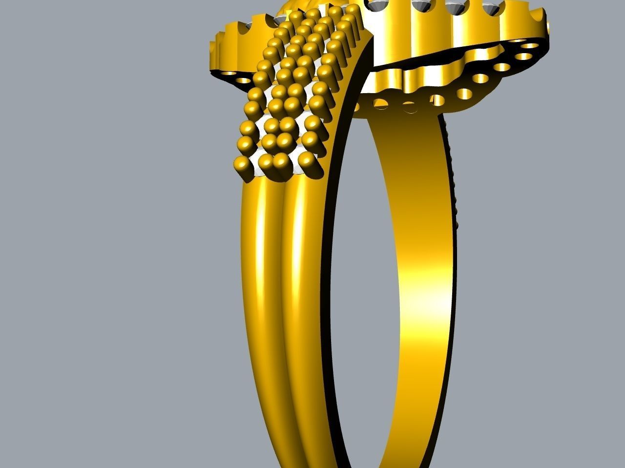 diamond lion head ring stl files verified 3D print model_13