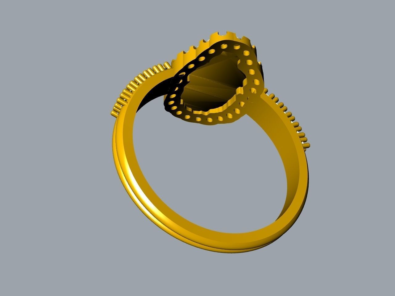 diamond lion head ring stl files verified 3D print model_7