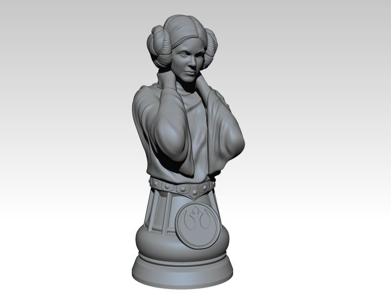 Leia Organa Bust 3D print model_1
