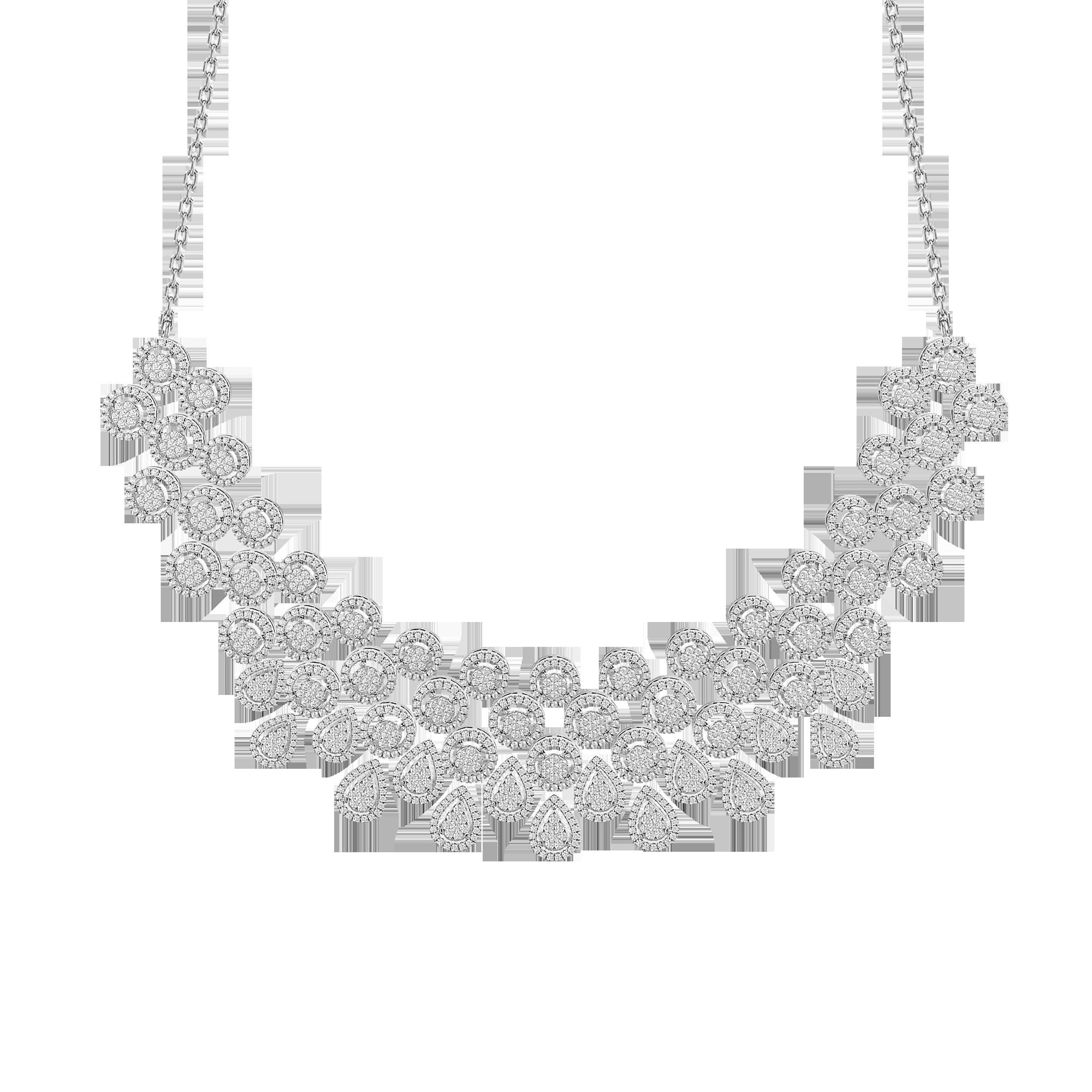 High Jewelry Diamond Necklace Earrings Set stl jcd render 3D print model_32