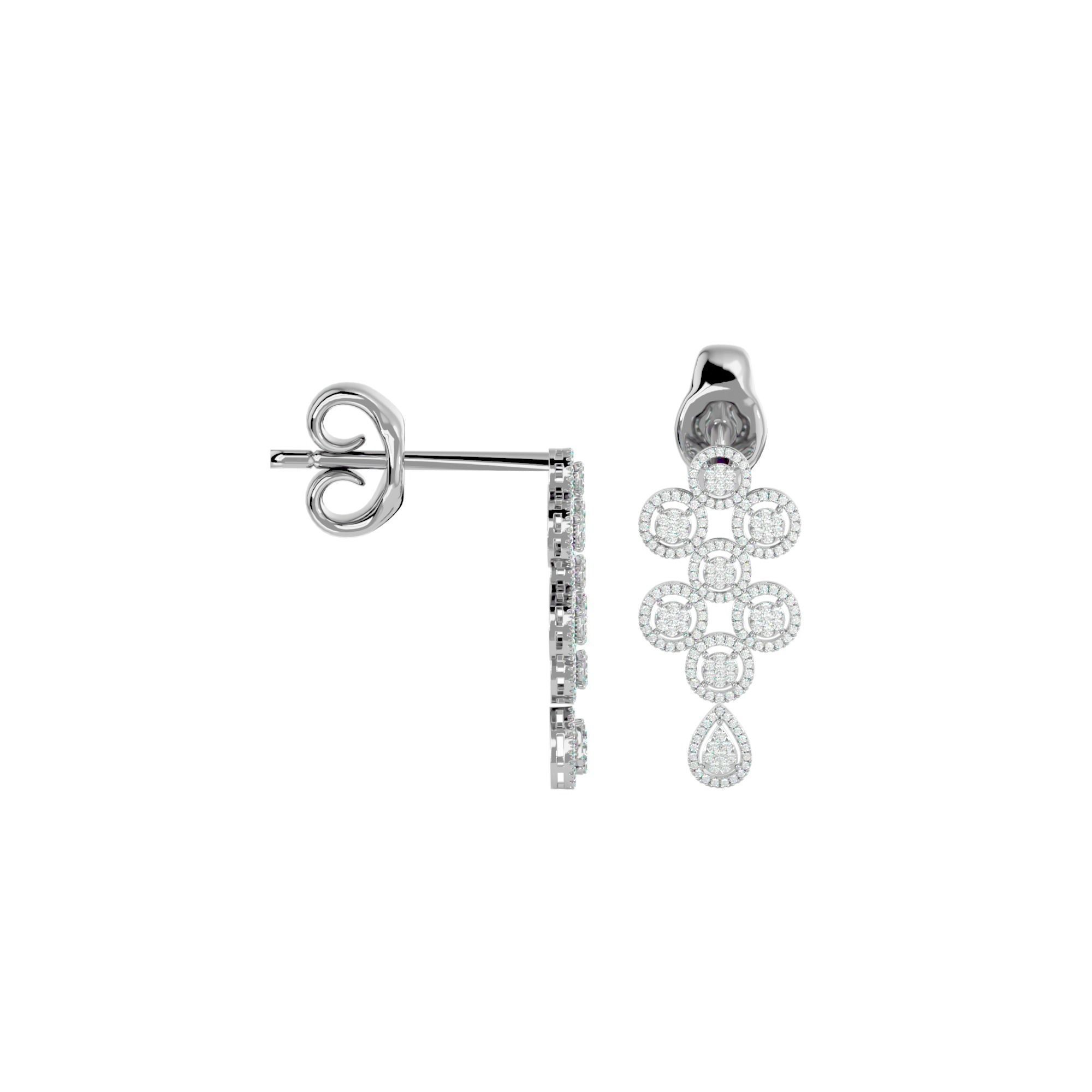 High Jewelry Diamond Necklace Earrings Set stl jcd render 3D print model_18