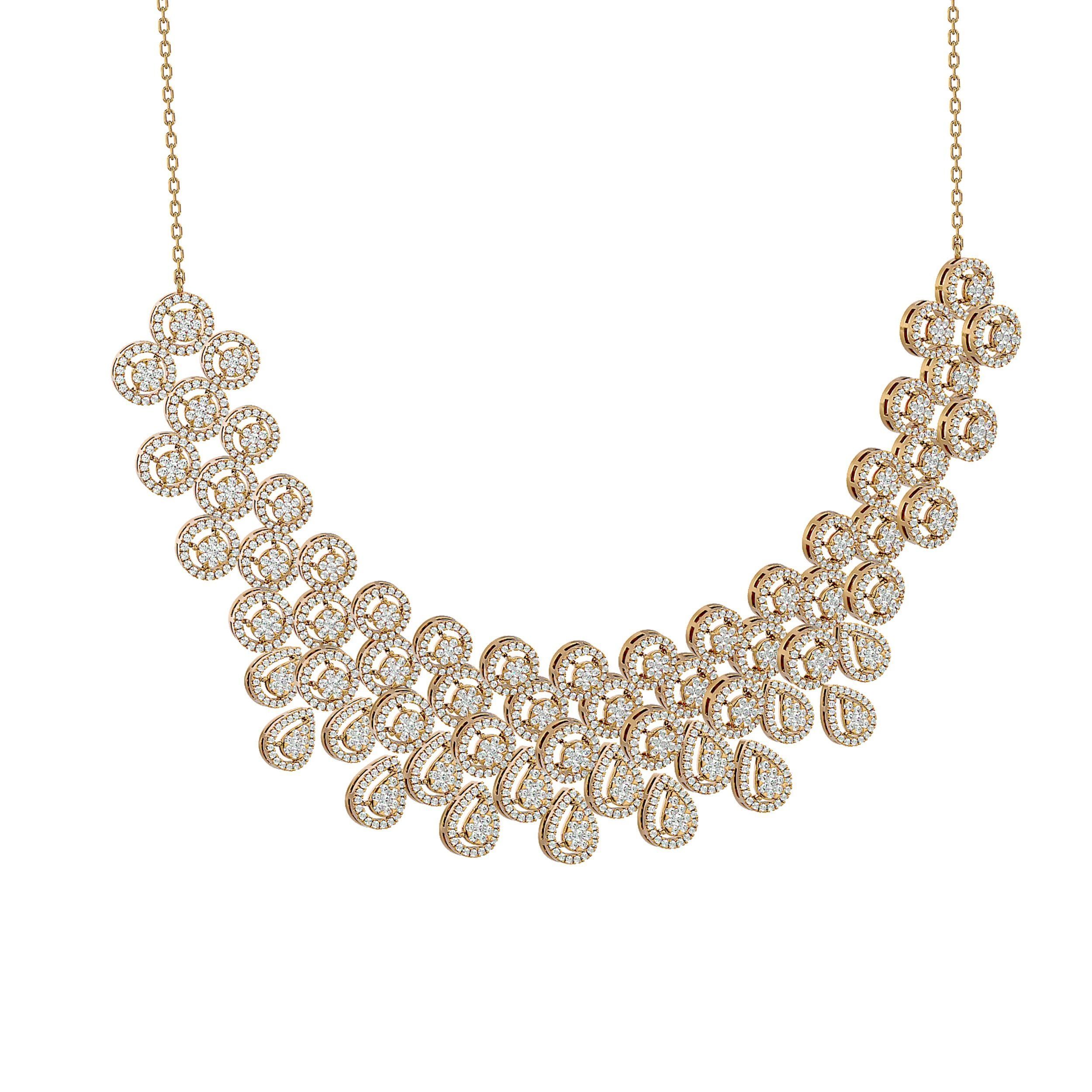 High Jewelry Diamond Necklace Earrings Set stl jcd render 3D print model_39