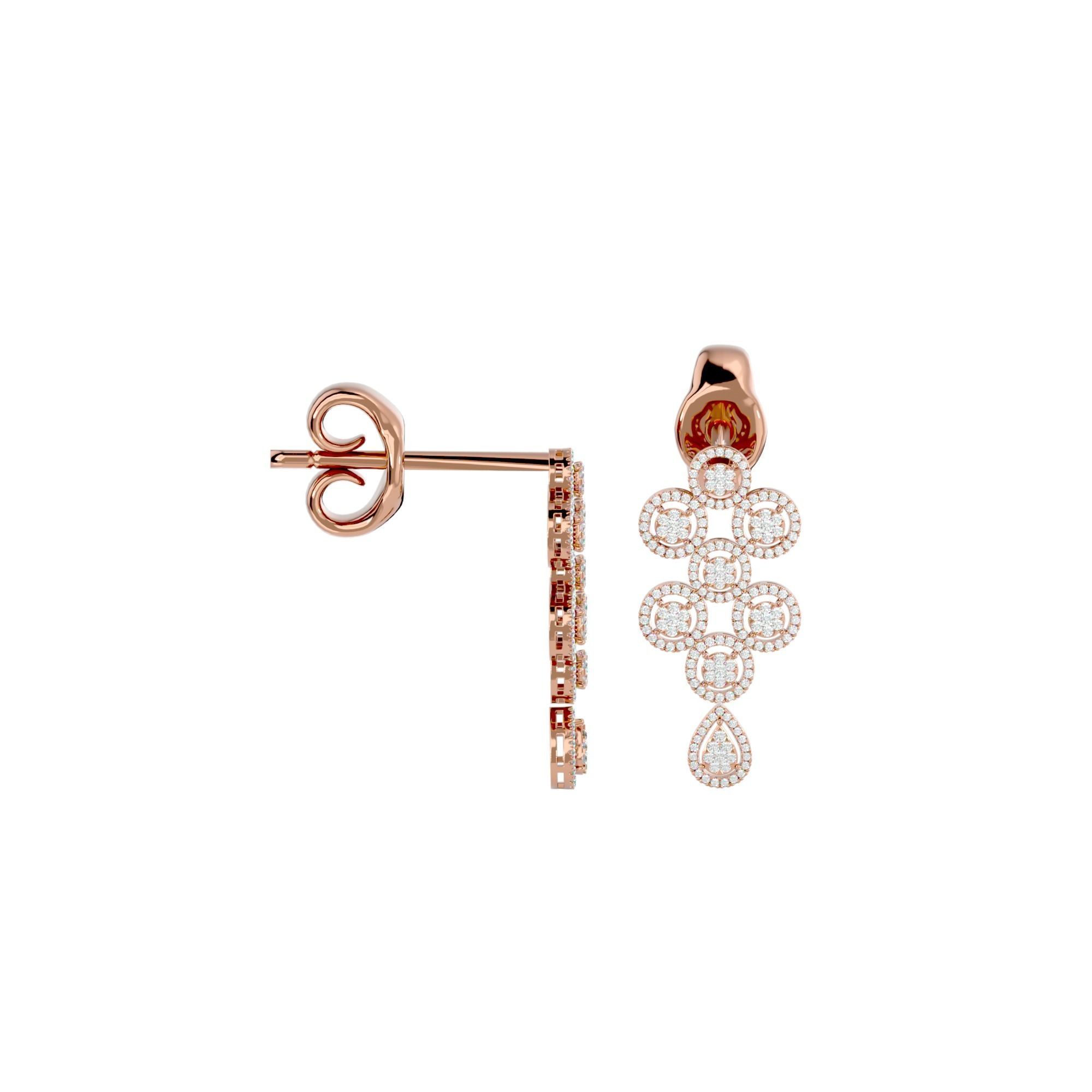 High Jewelry Diamond Necklace Earrings Set stl jcd render 3D print model_16