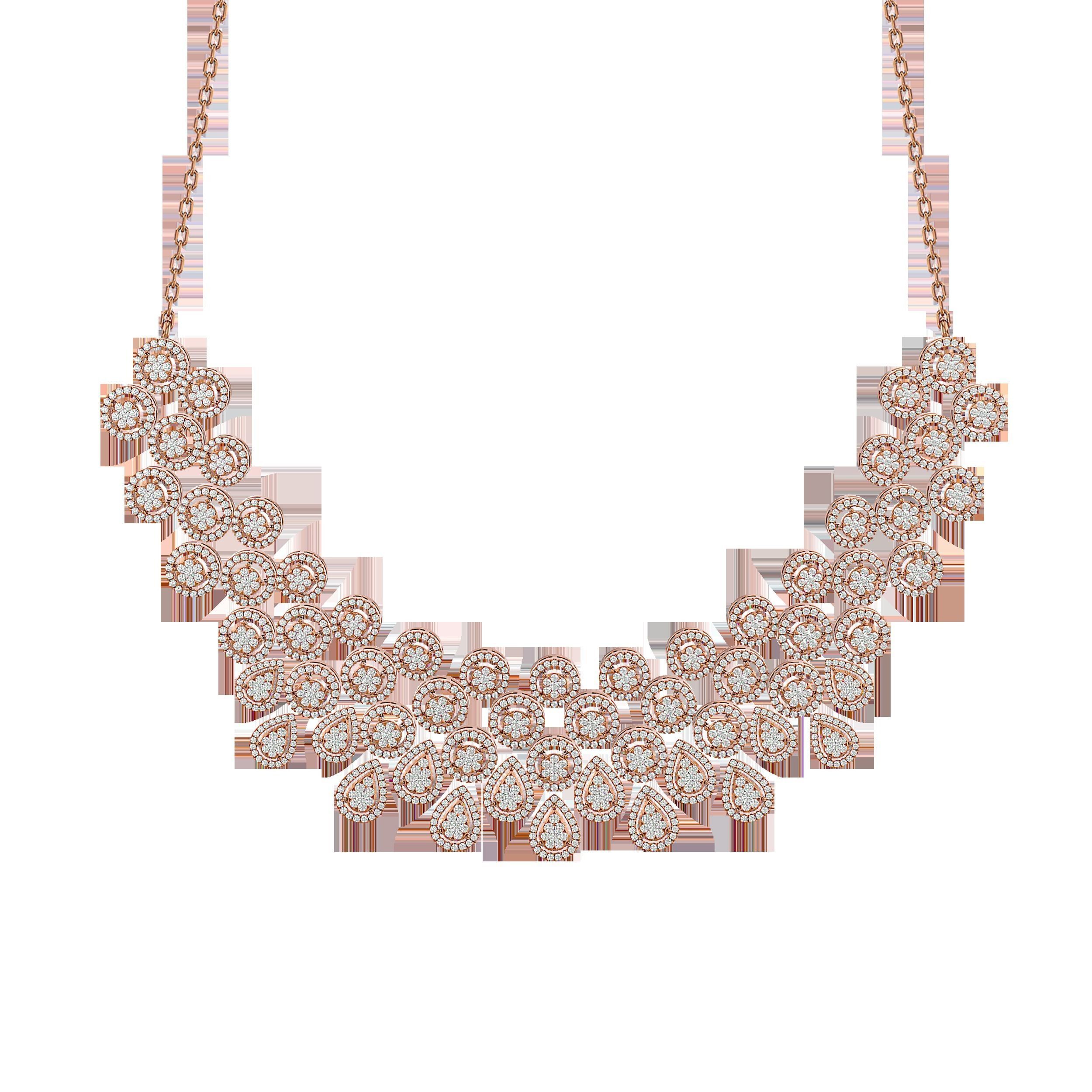 High Jewelry Diamond Necklace Earrings Set stl jcd render 3D print model_26