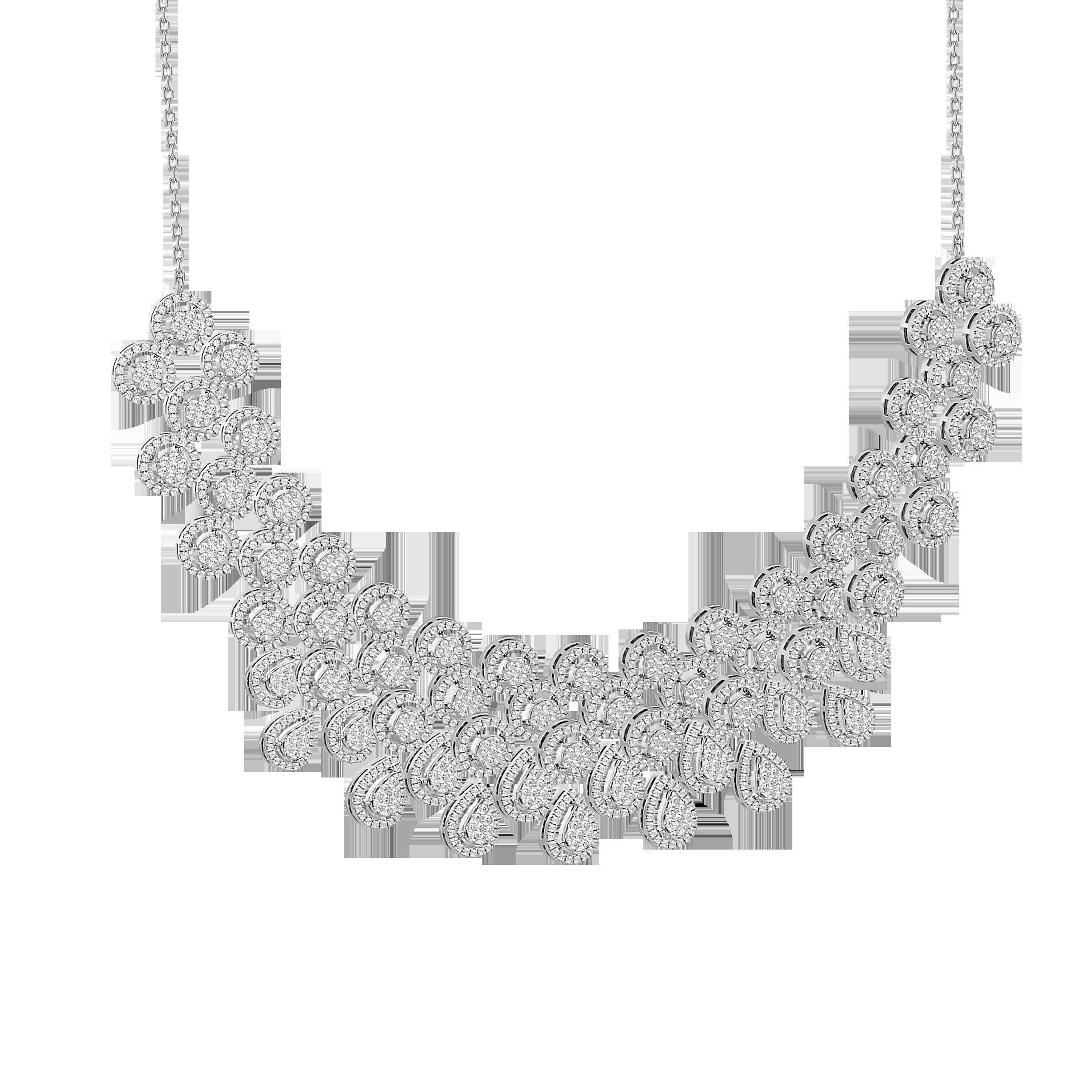 High Jewelry Diamond Necklace Earrings Set stl jcd render 3D print model_34