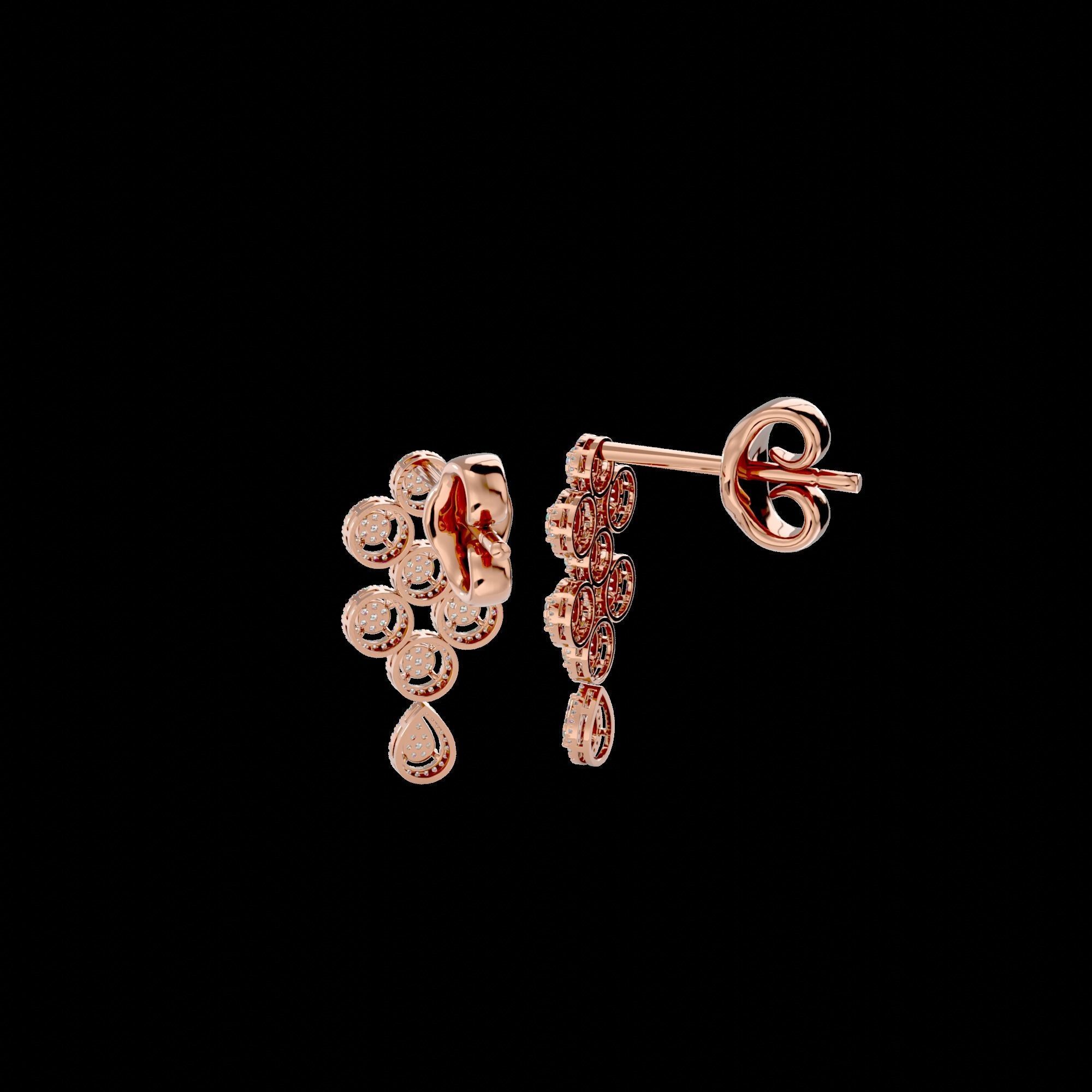 High Jewelry Diamond Necklace Earrings Set stl jcd render 3D print model_6