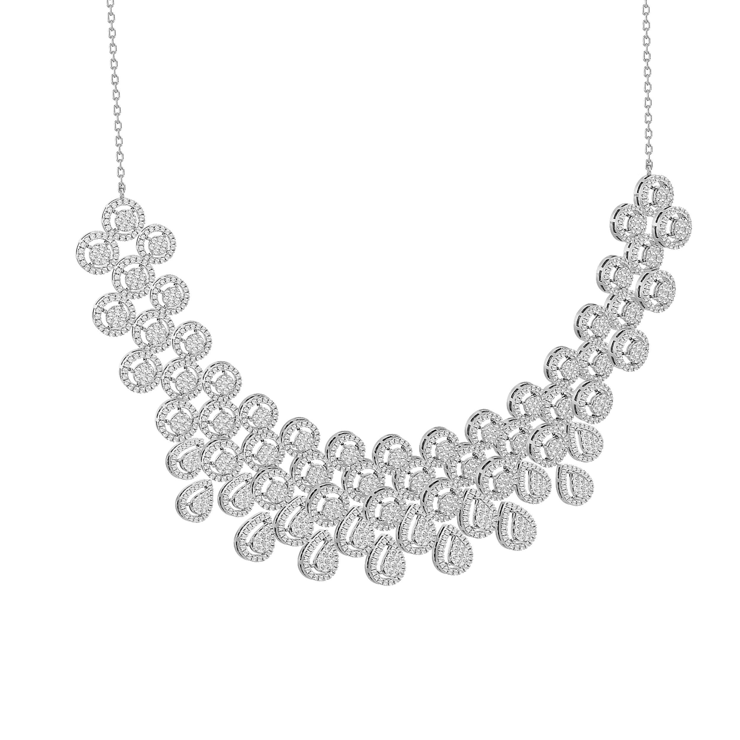 High Jewelry Diamond Necklace Earrings Set stl jcd render 3D print model_33