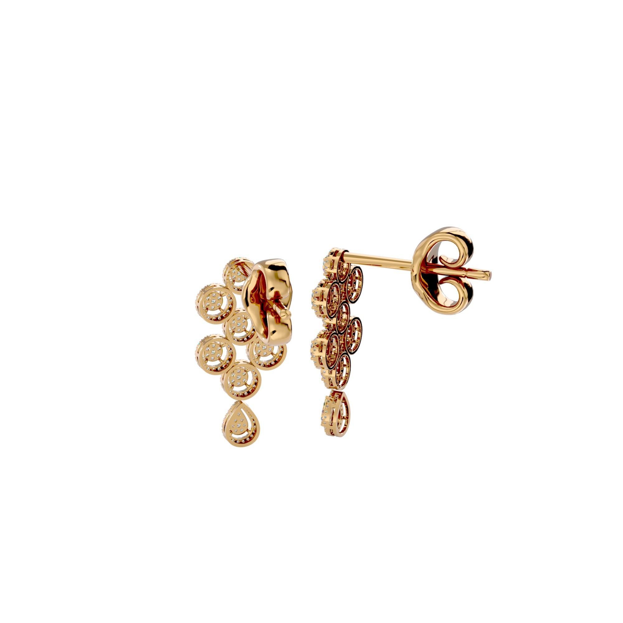 High Jewelry Diamond Necklace Earrings Set stl jcd render 3D print model_3