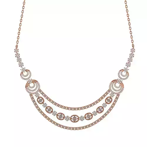 High Jewelry Diamond Necklace Earrings Set stl jcd render 