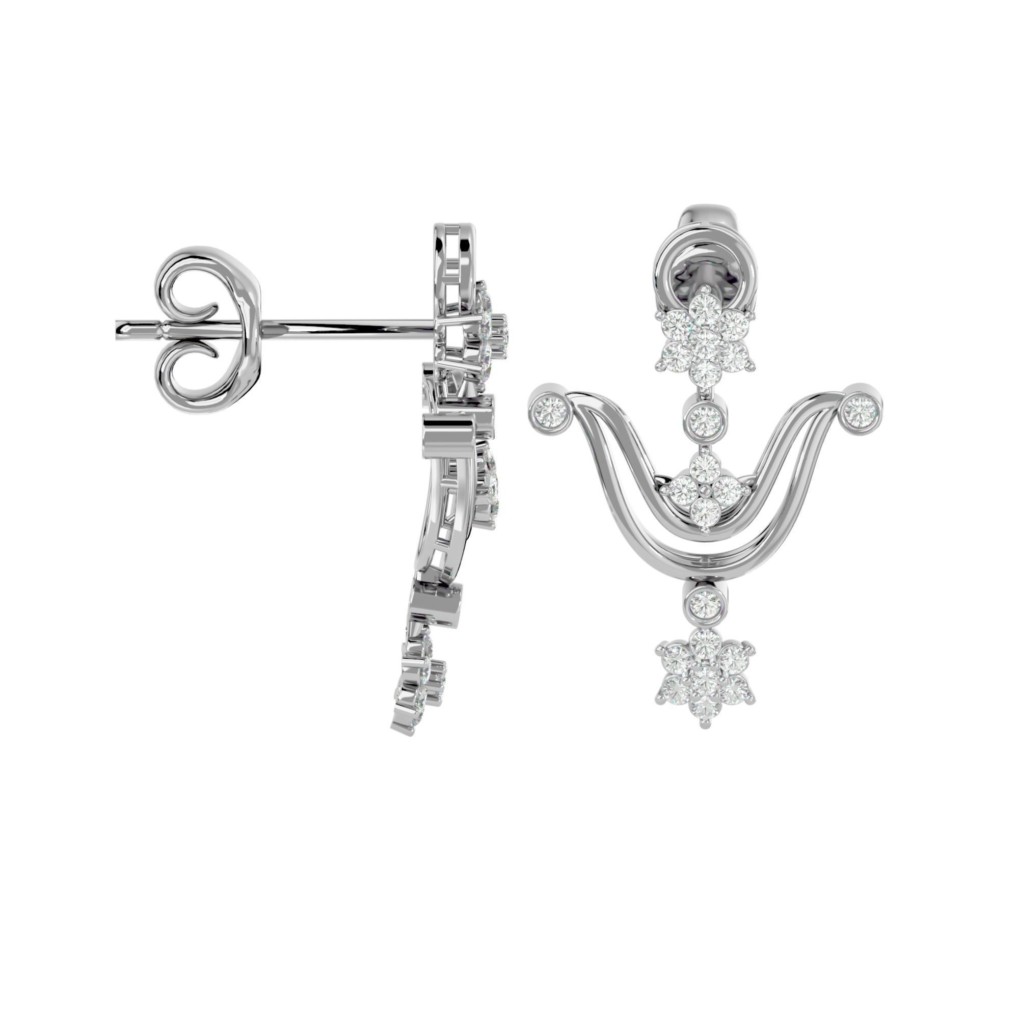 High Jewelry Diamond Necklace Earrings Set stl jcd render 3D print model_17