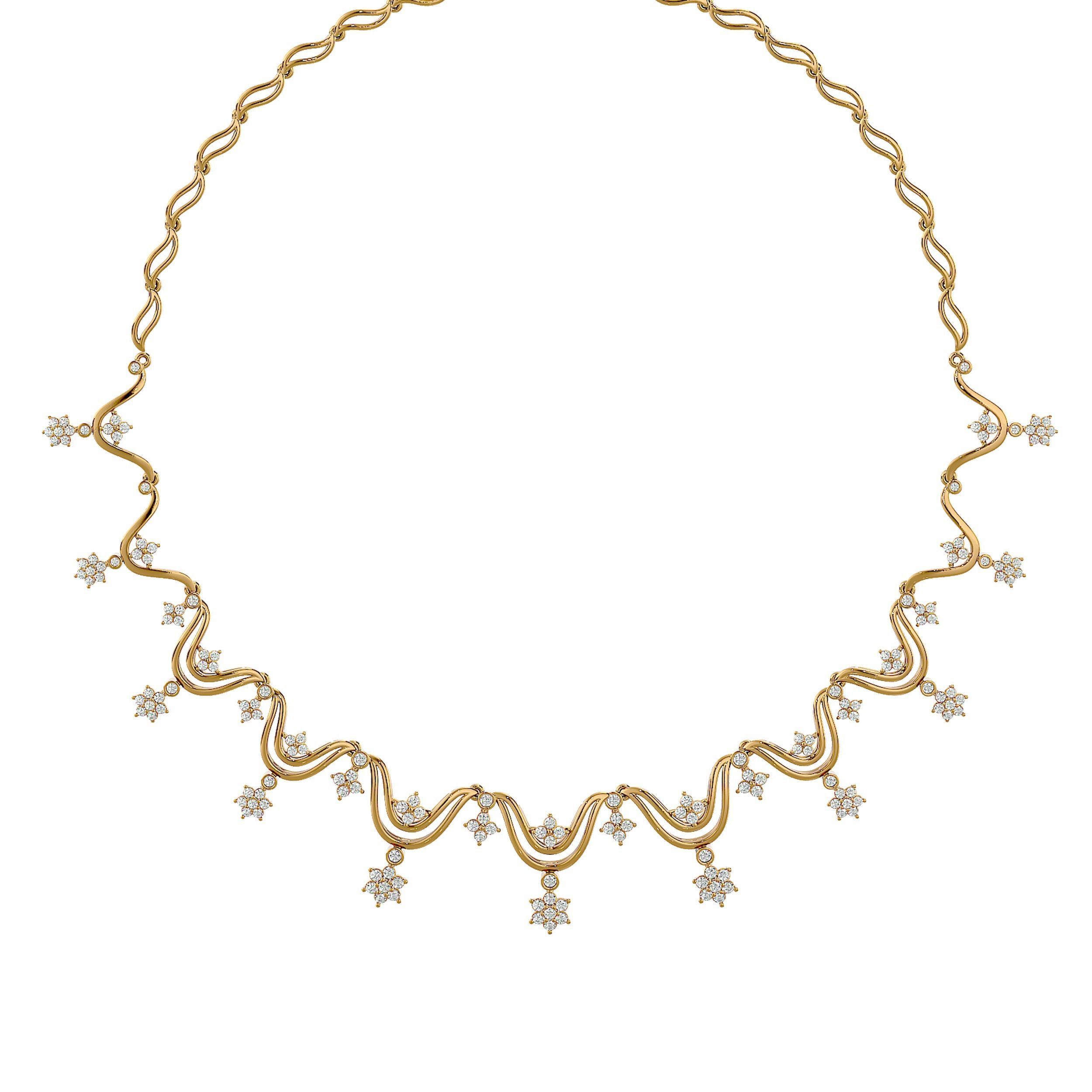 High Jewelry Diamond Necklace Earrings Set stl jcd render 3D print model_37