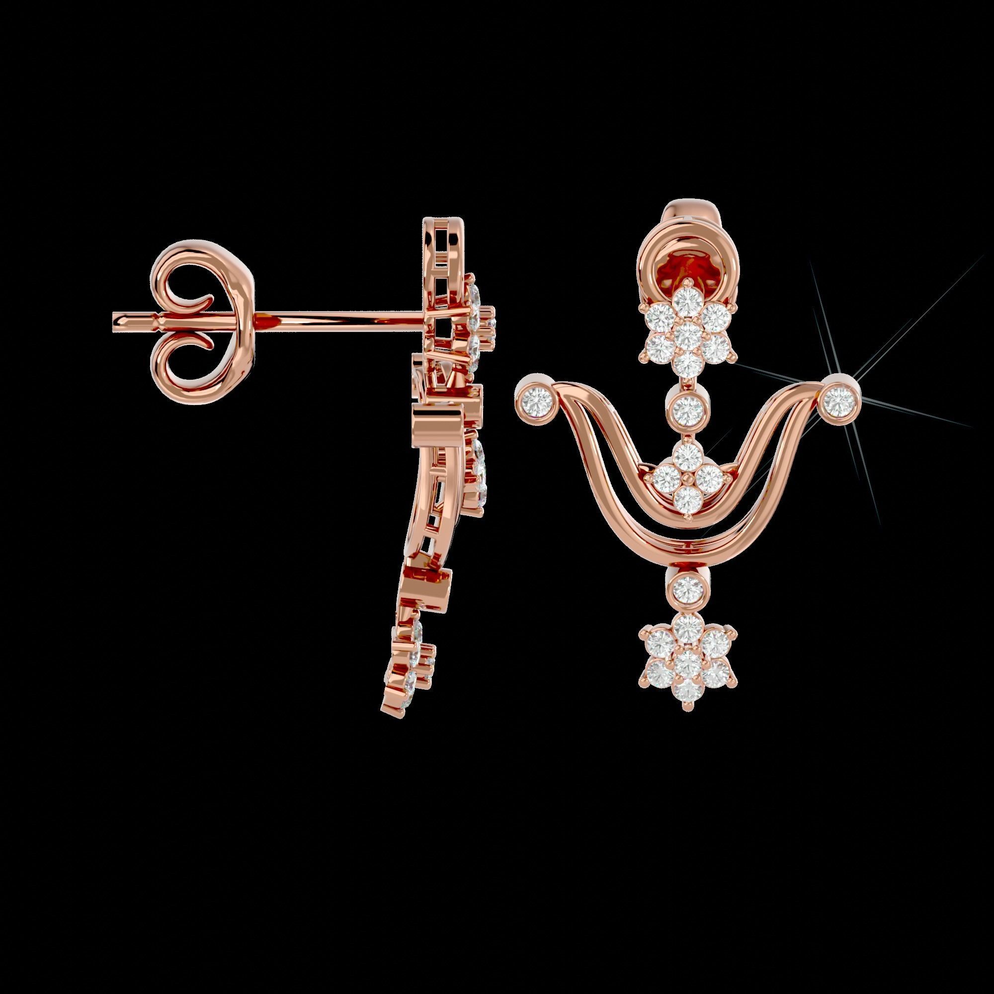 High Jewelry Diamond Necklace Earrings Set stl jcd render 3D print model_16