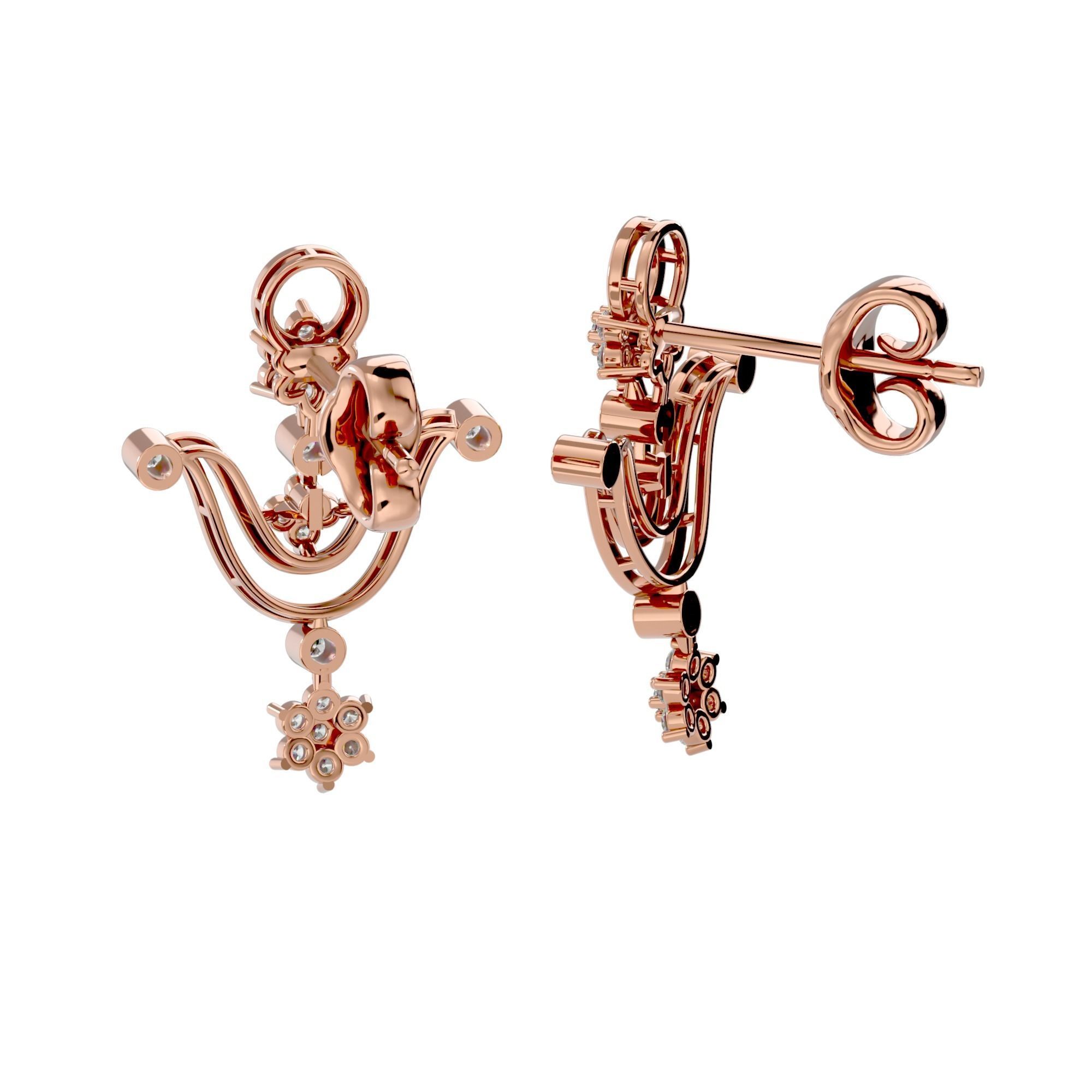 High Jewelry Diamond Necklace Earrings Set stl jcd render 3D print model_4