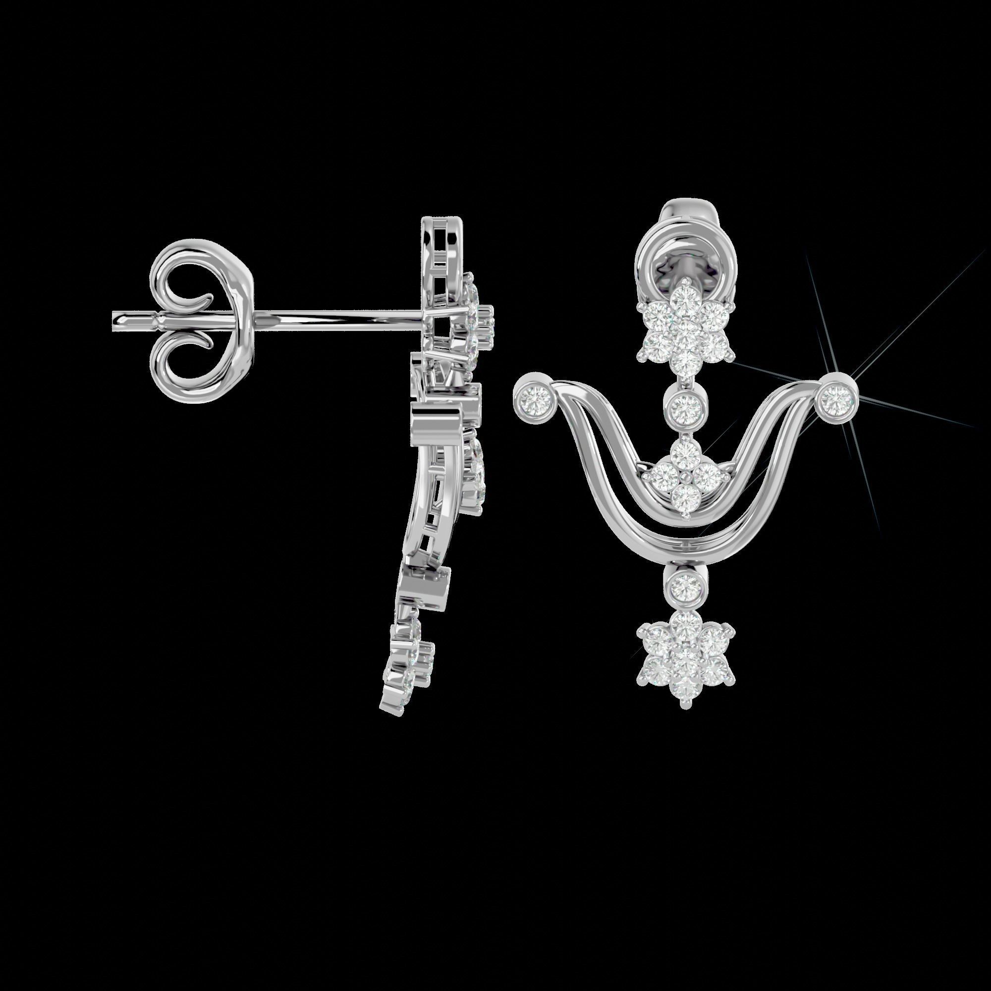 High Jewelry Diamond Necklace Earrings Set stl jcd render 3D print model_18