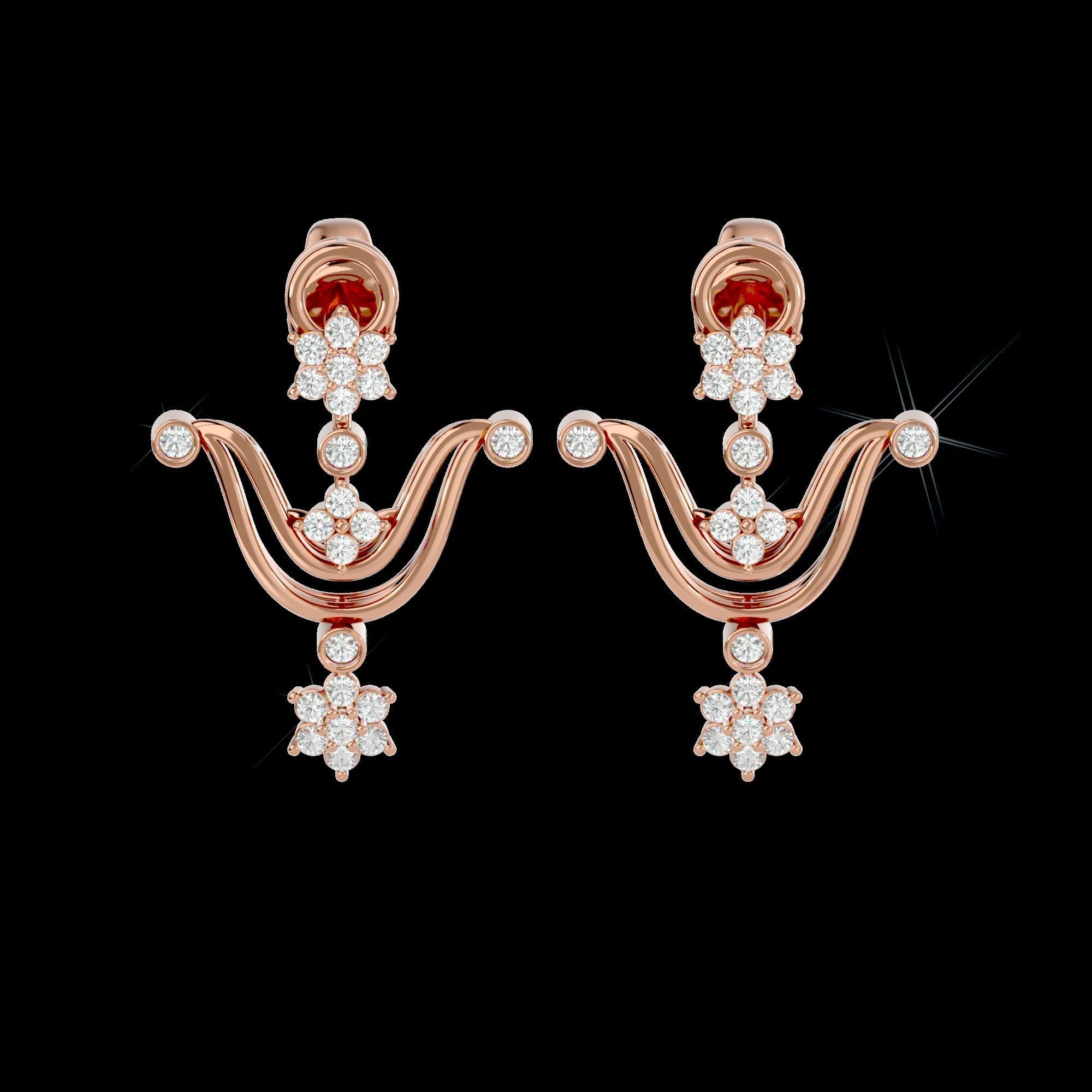 High Jewelry Diamond Necklace Earrings Set stl jcd render 3D print model_24