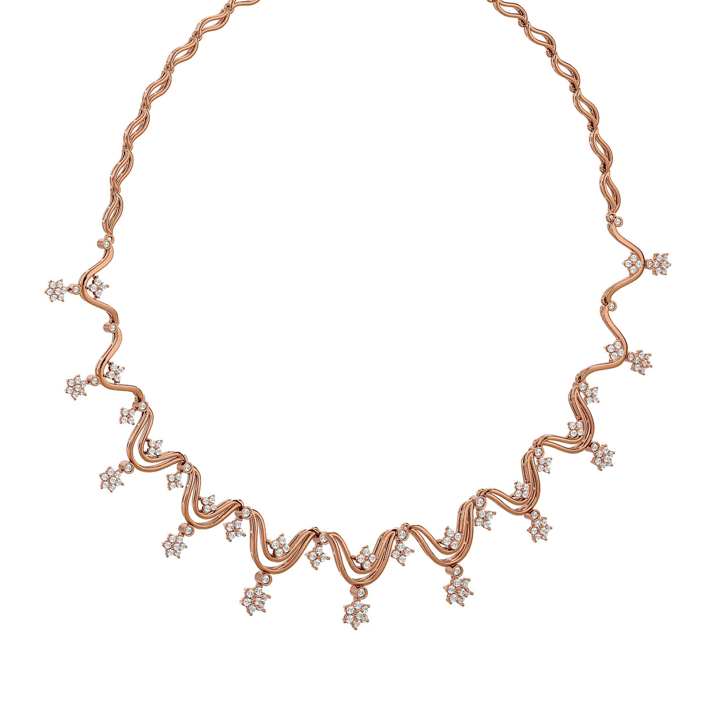 High Jewelry Diamond Necklace Earrings Set stl jcd render 3D print model_27