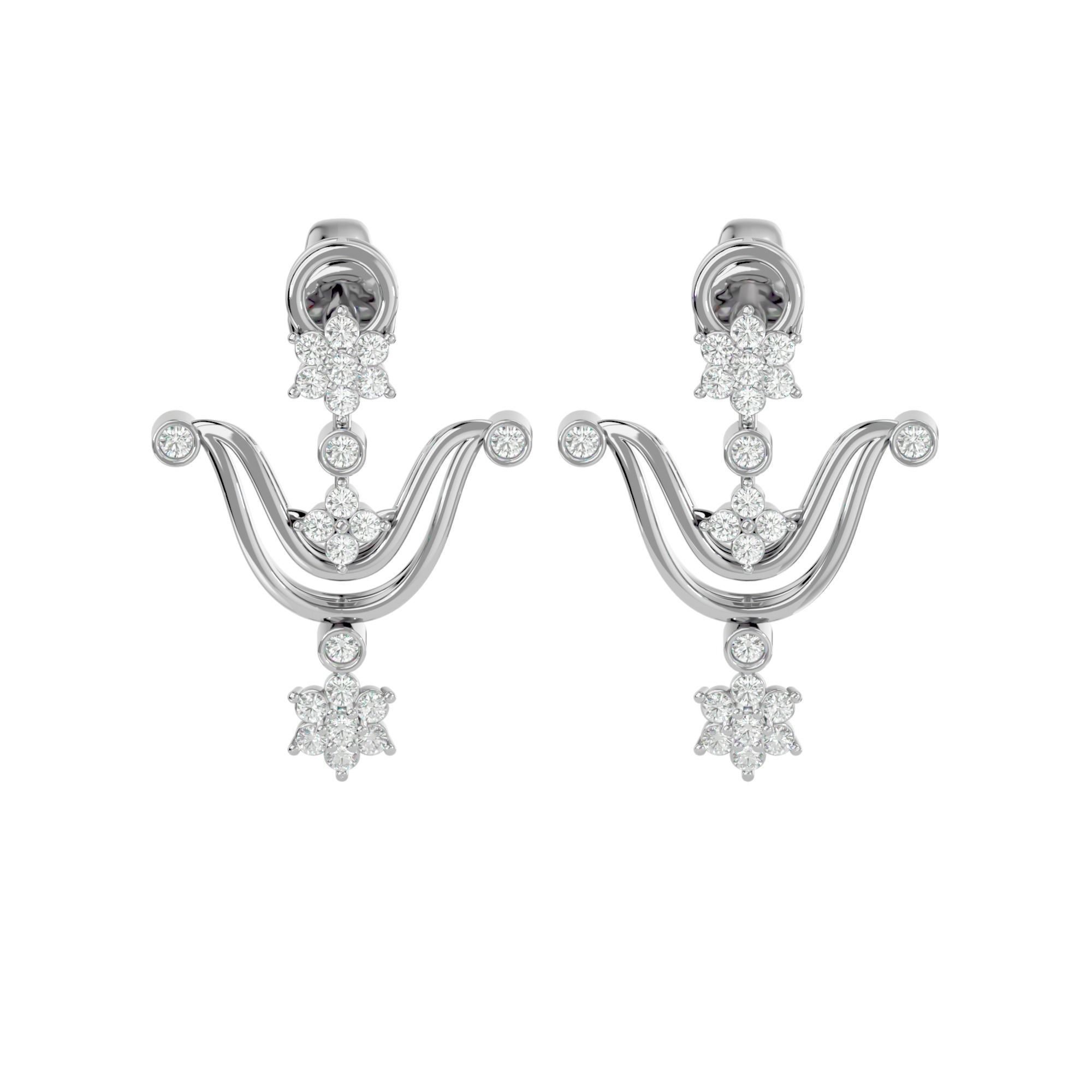 High Jewelry Diamond Necklace Earrings Set stl jcd render 3D print model_19