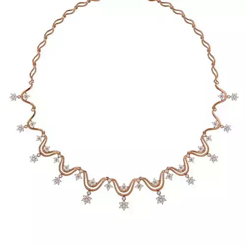 High Jewelry Diamond Necklace Earrings Set stl jcd render