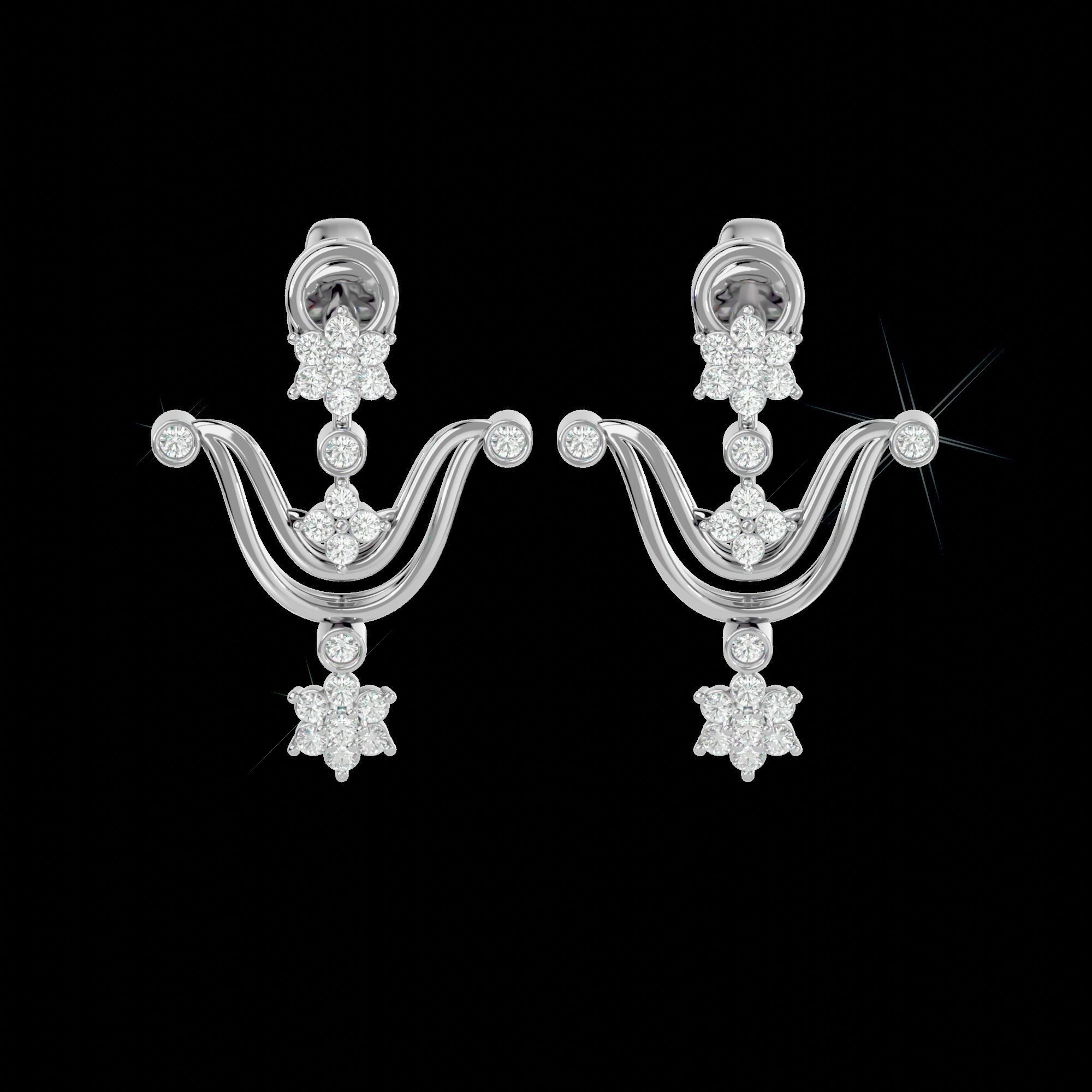 High Jewelry Diamond Necklace Earrings Set stl jcd render 3D print model_20