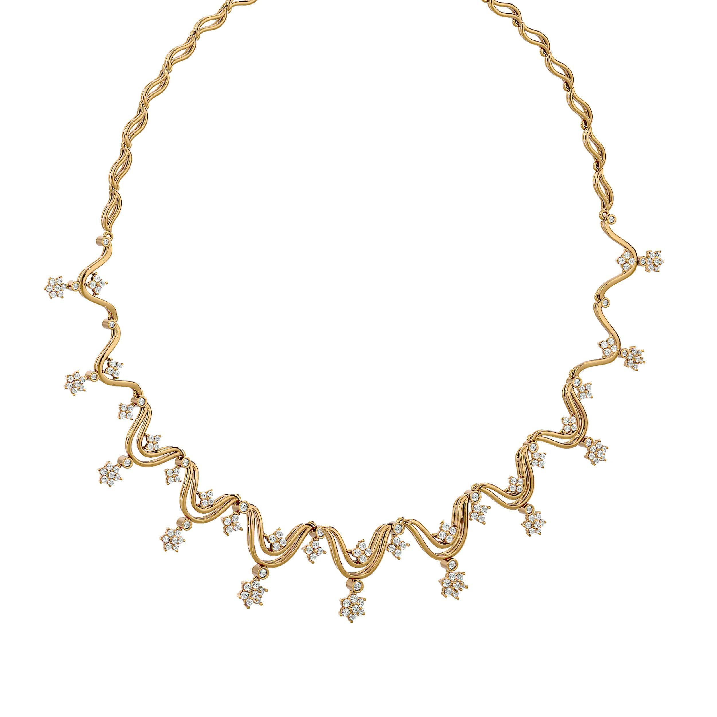 High Jewelry Diamond Necklace Earrings Set stl jcd render 3D print model_39