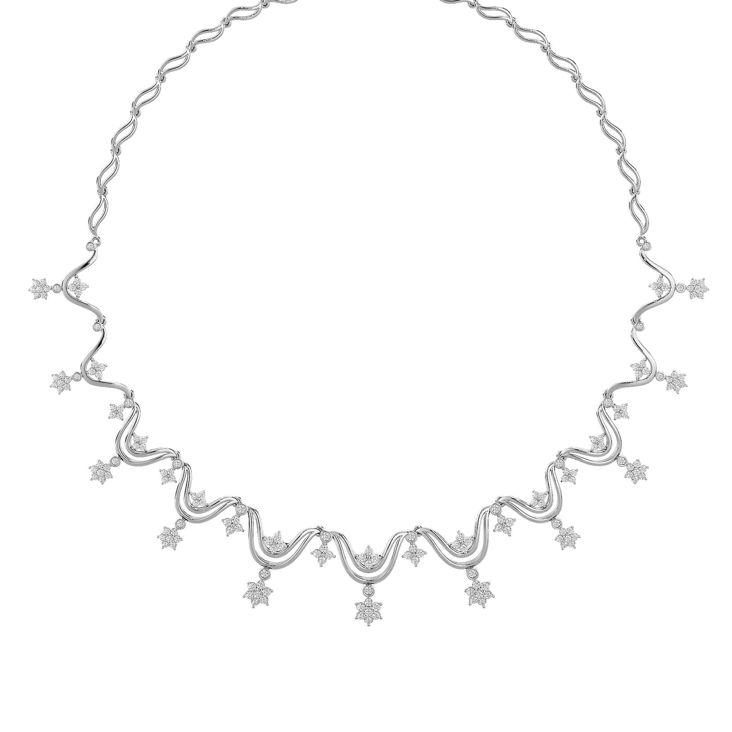 High Jewelry Diamond Necklace Earrings Set stl jcd render 3D print model_31