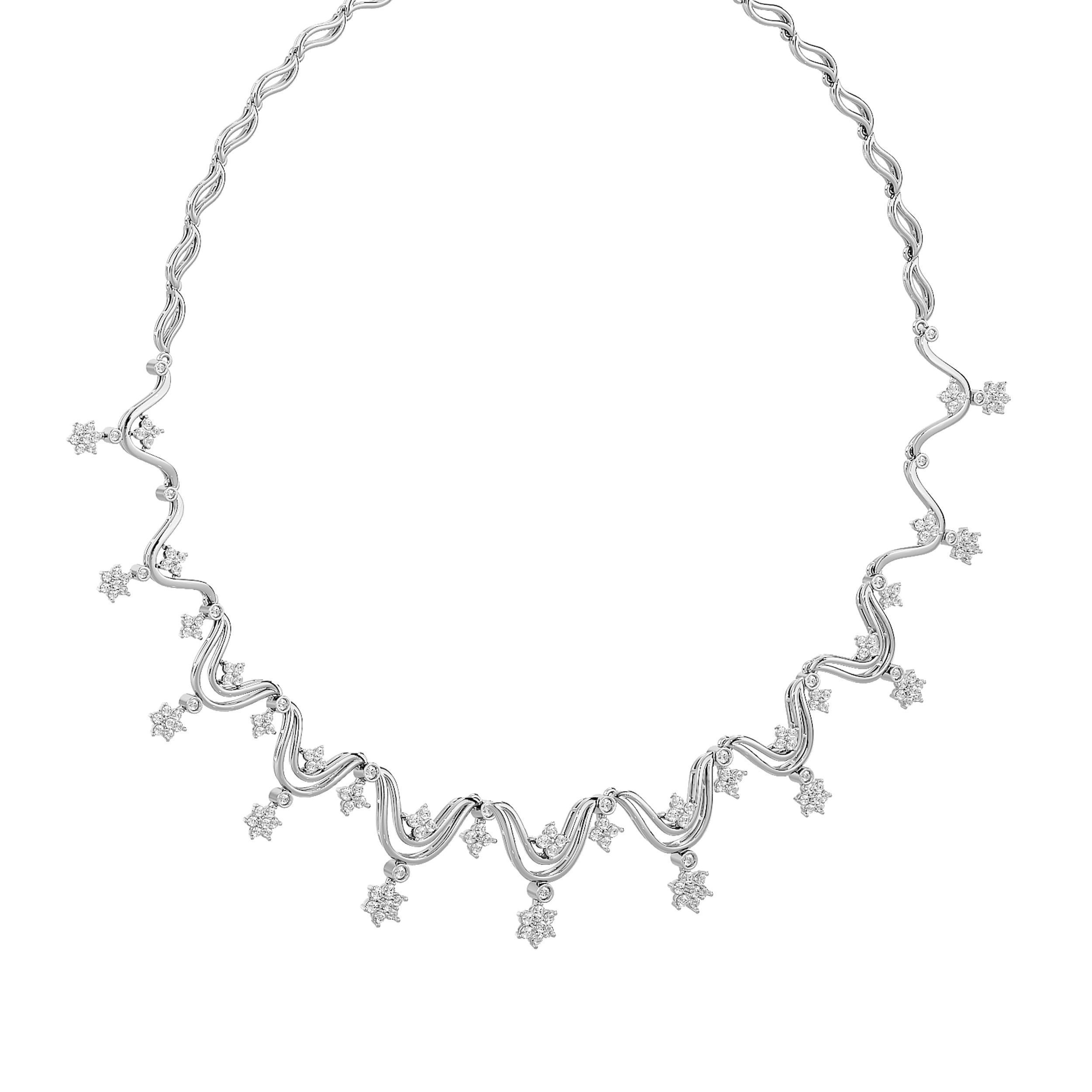 High Jewelry Diamond Necklace Earrings Set stl jcd render 3D print model_33